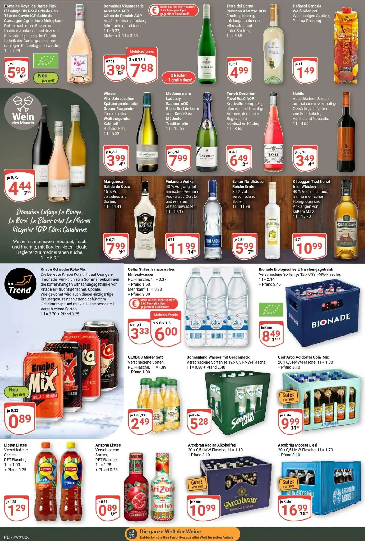 Globus Prospekt Plattling – gültig ab 20.07.2026 | Seite: 17 | Produkte: Küche, Limonade, Wasser, Wein