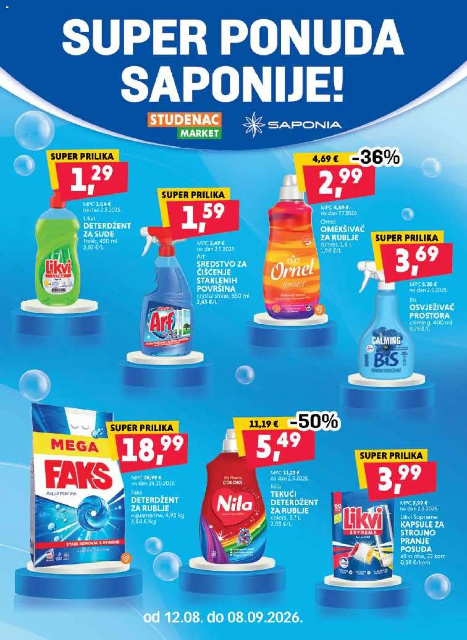 Studenac katalog | vrijedi od 12.08.2026 | Stranica: 37 | Proizvodi: Faks, Deterdžent, Osvježivač prostora, Nila