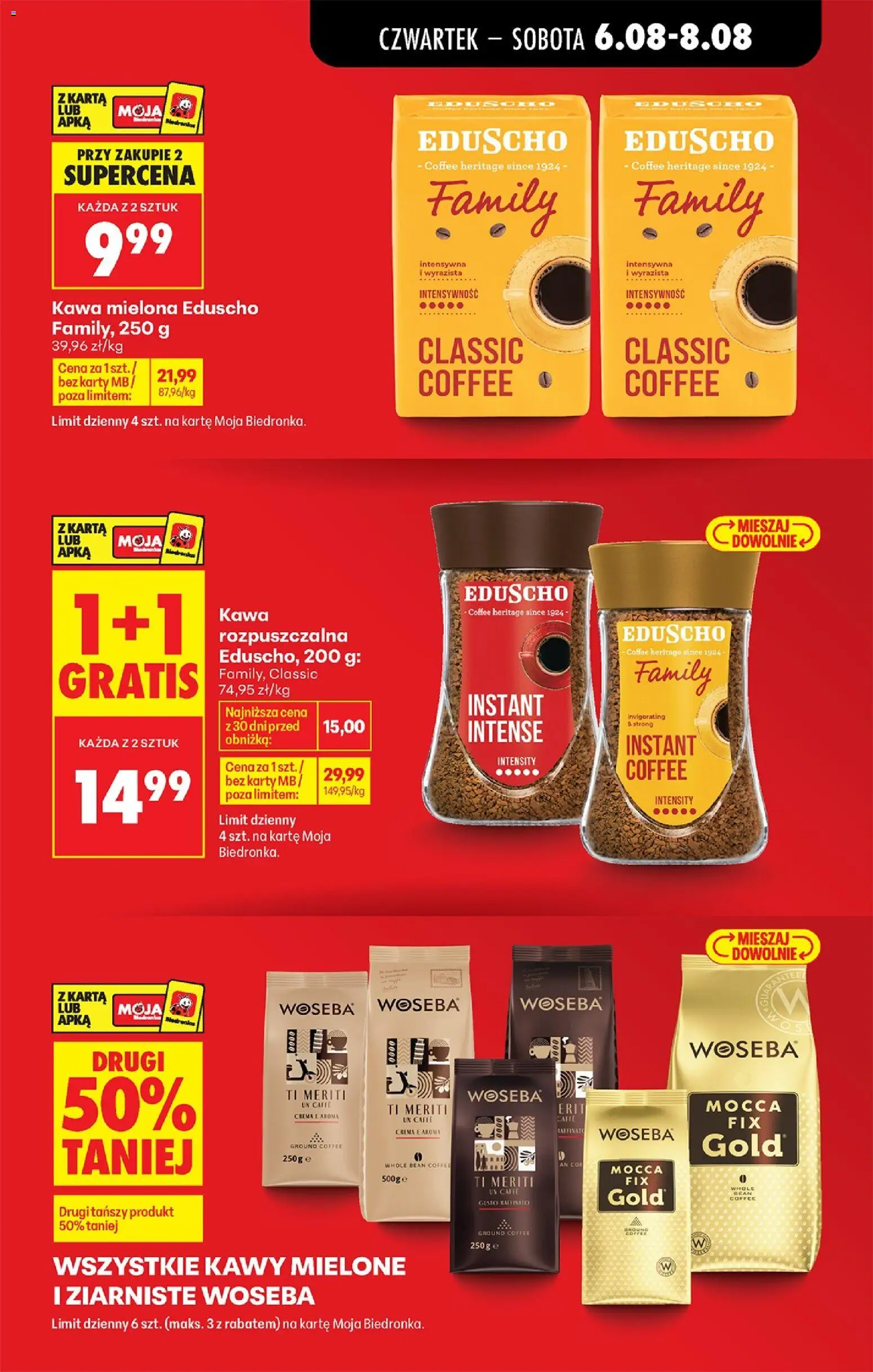 Biedronka gazetka od czwartku od 06.08.2026 | Strona: 9 | Produkty: Karta, Kawa ziarnista, Kawa rozpuszczalna, Kawa