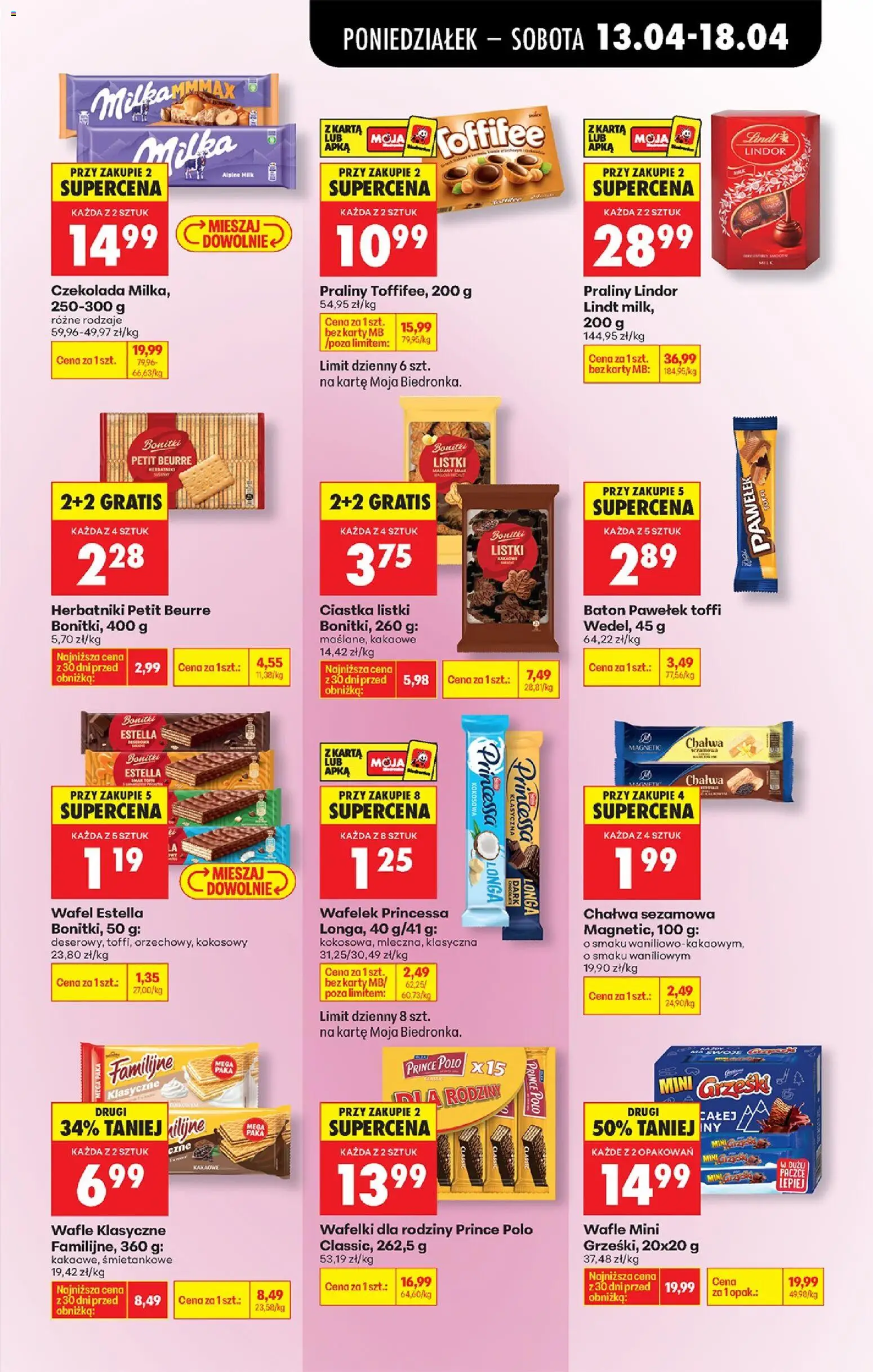 Biedronka gazetka od poniedziałku od 13.04.2026 | Strona: 61 | Produkty: Karta, Malina, Lavazza crema, Herbata