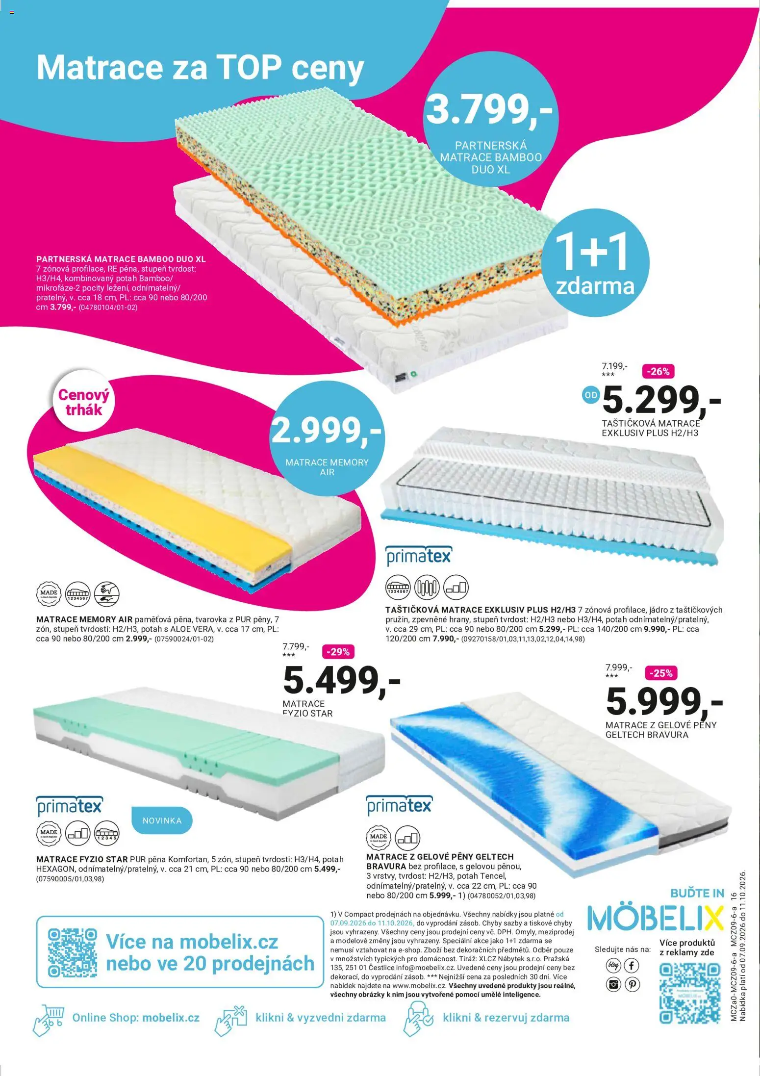 Möbelix leták od 07.09.2026 | Strana: 16 | Produkty: Nábytek, Matrace, Pěna
