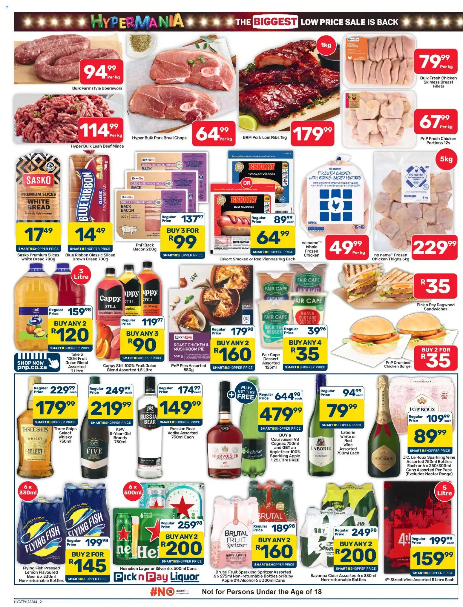 New Pick n Pay catalogue – valid from 25/09/2026 | Page: 2 | Products: Lock, Dessert, Frozen chicken, Wine