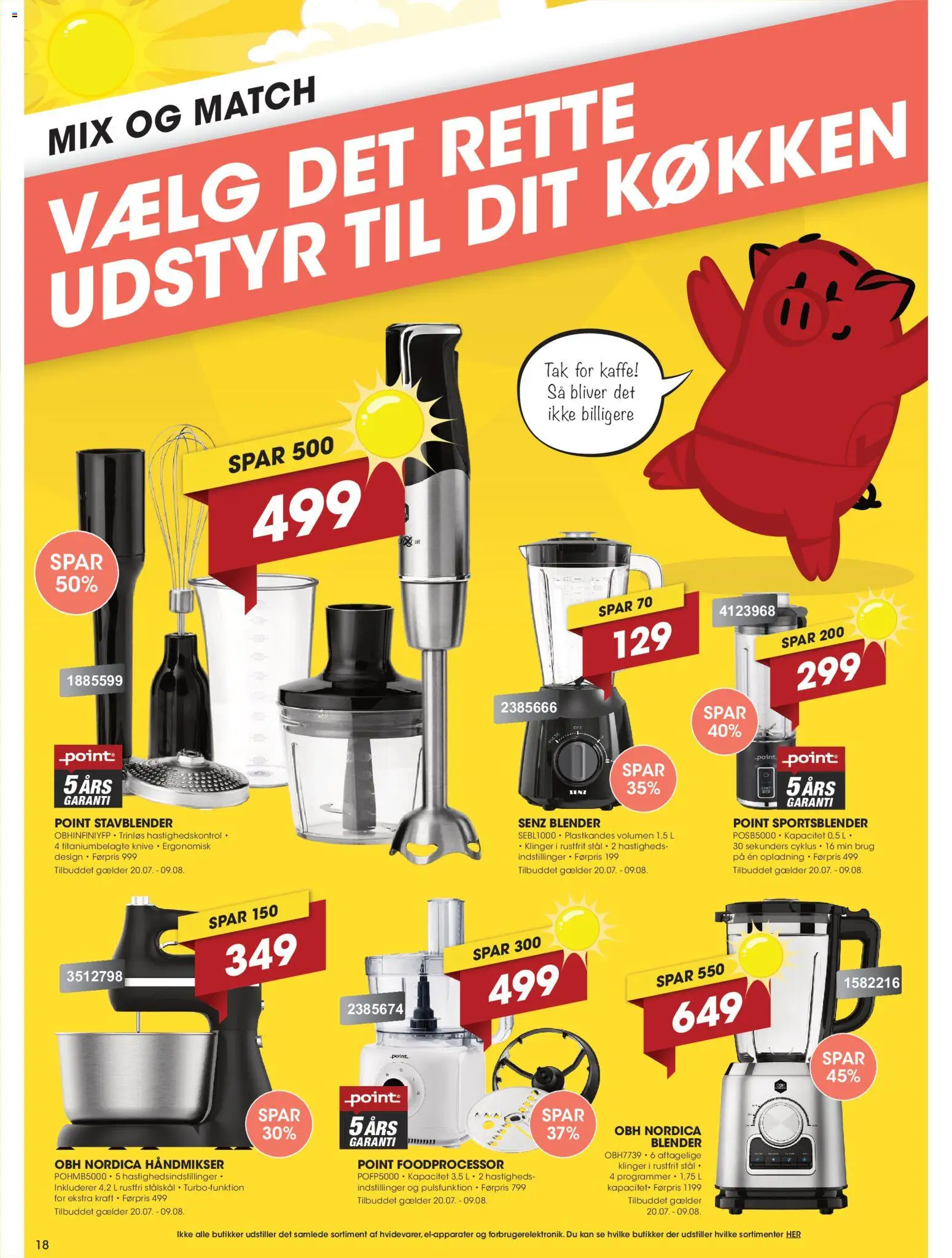 Punkt1 tilbudsavis – gyldig fra 20/07/2026 | Side: 18 | Produkter: Kaffe, Foodprocessor