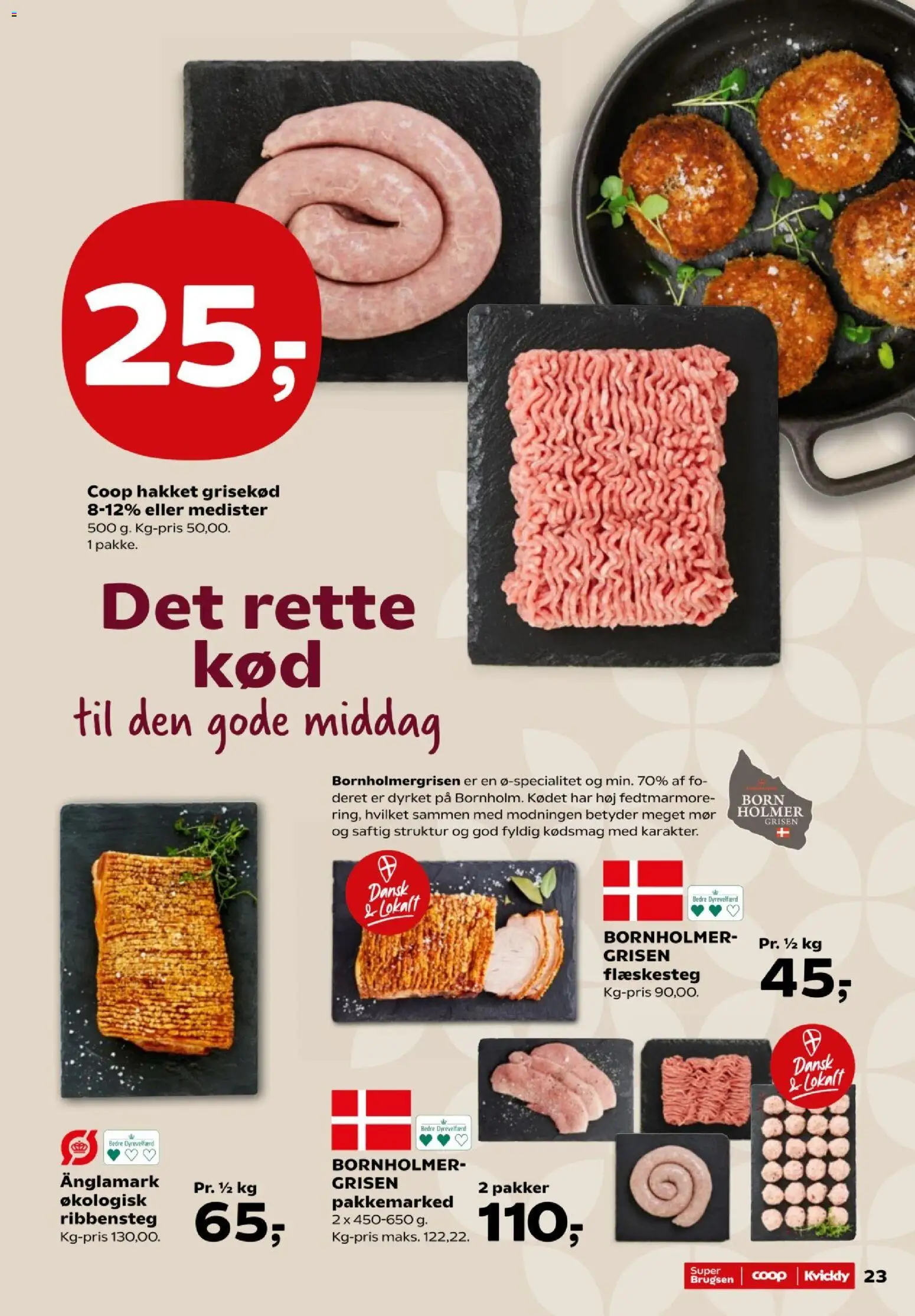 Kvickly tilbudsavis – gyldig fra 23/10/2026 | Side: 25 | Produkter: Flæskesteg