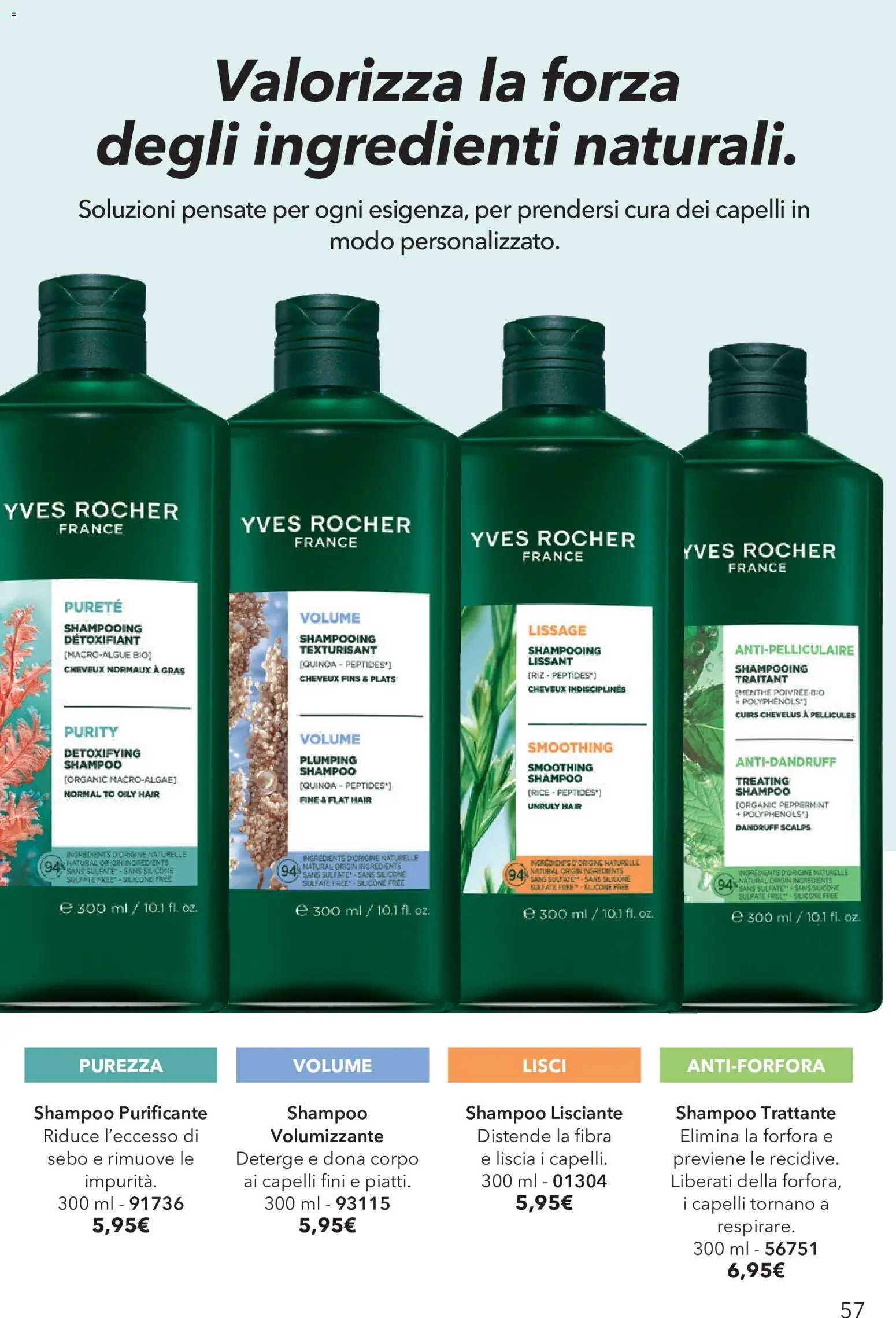 Volantino Yves Rocher del 24/09/2026 | Pagina: 57 | Prodotti: Shampoo, Ingredienti, Silicone, Quinoa