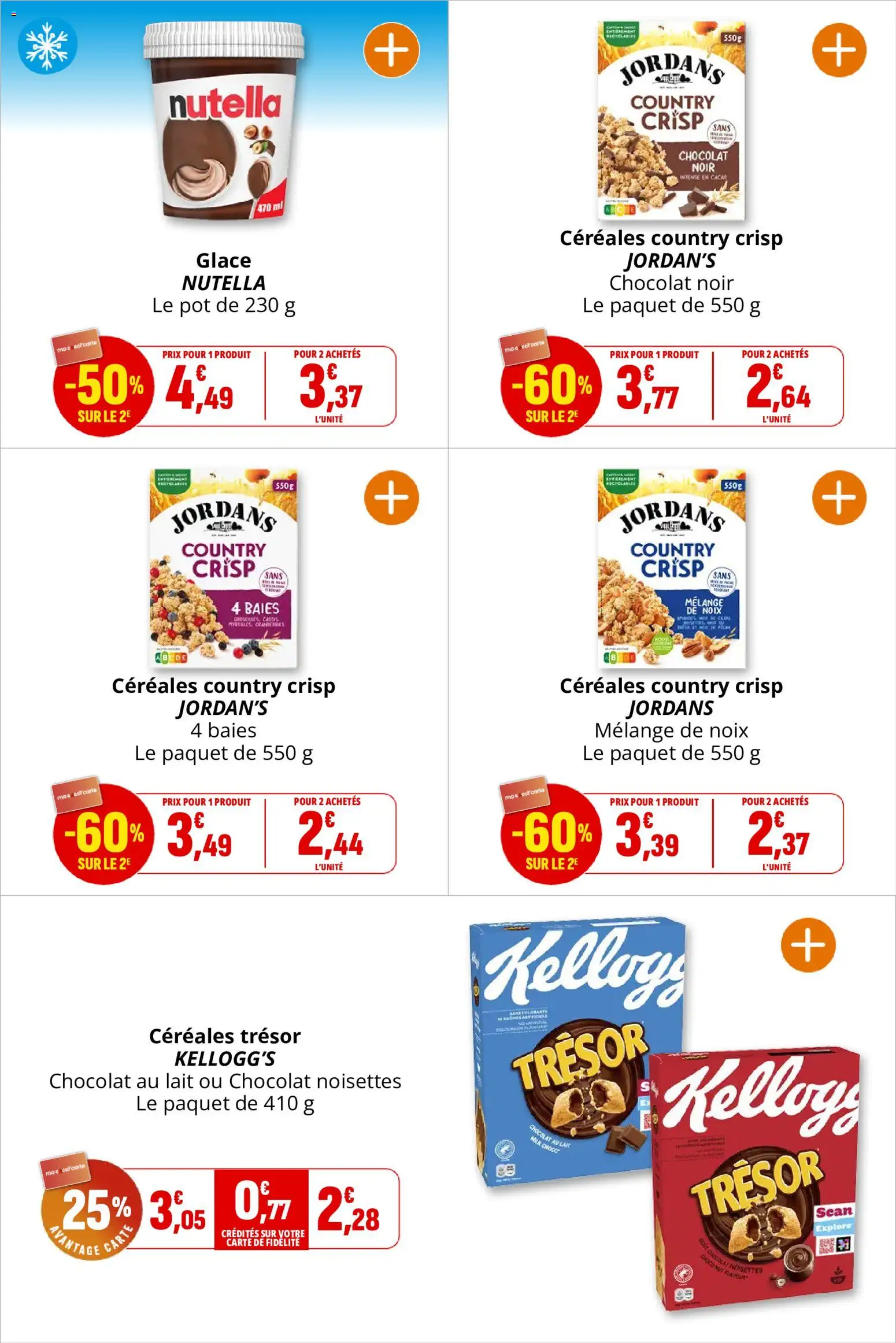 {H1} | Page: 22 | Produits: Glace, Noisettes, Céréales, Chocolat au lait
