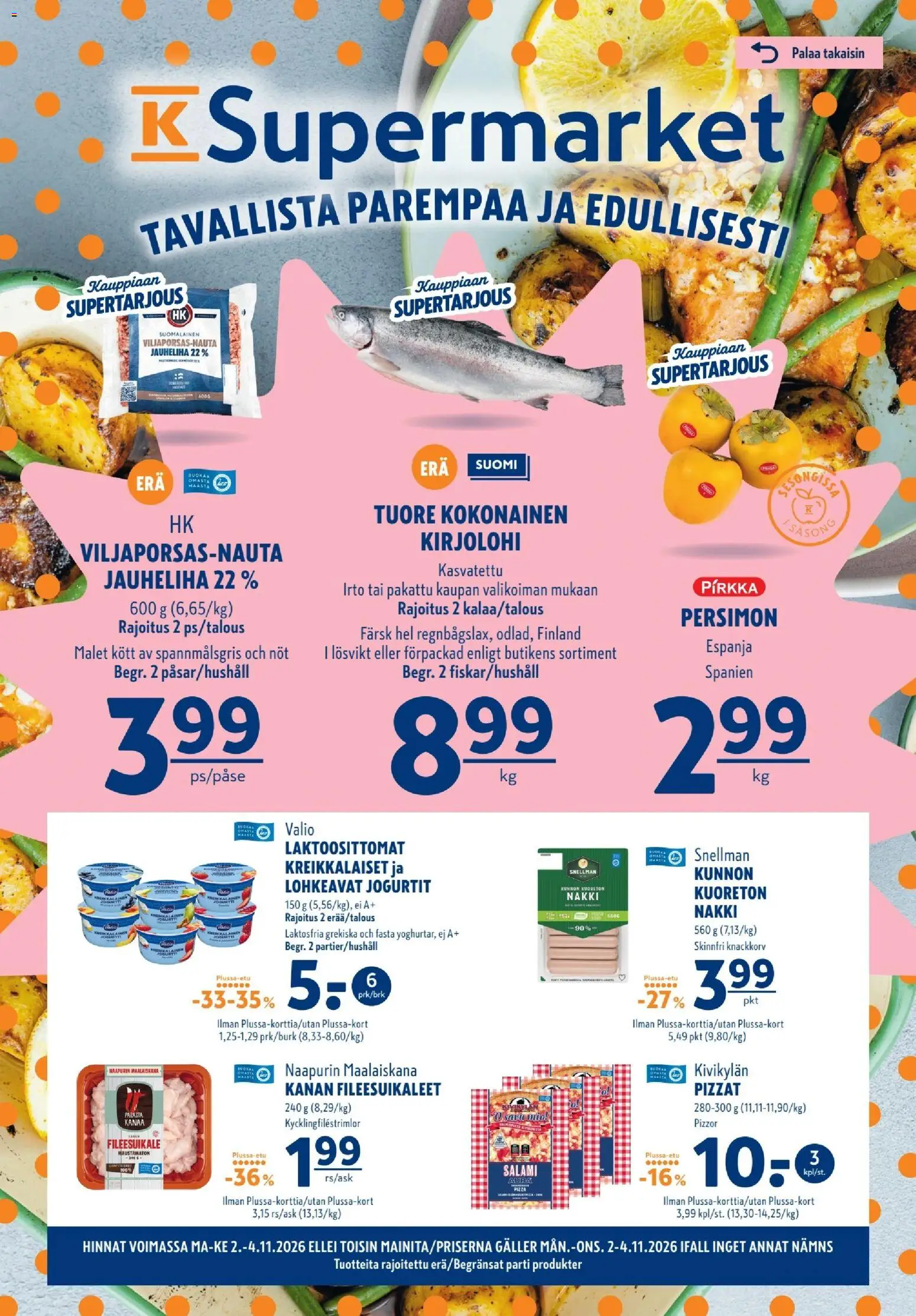 K-Supermarket tarjoukset – voimassa 02/11/2026 alkaen | Sivu: 1