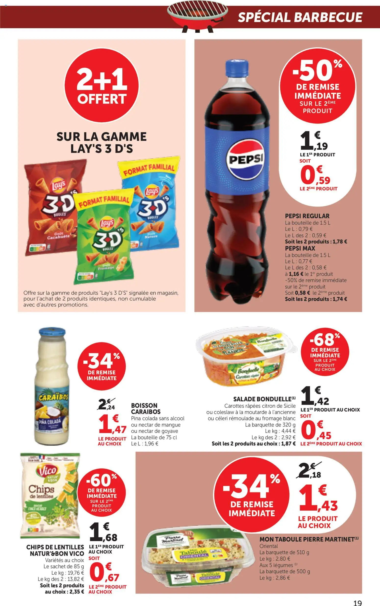 {H1} | Page: 19 | Produits: Salade, Cacahuète, Goyave, Pepsi Max