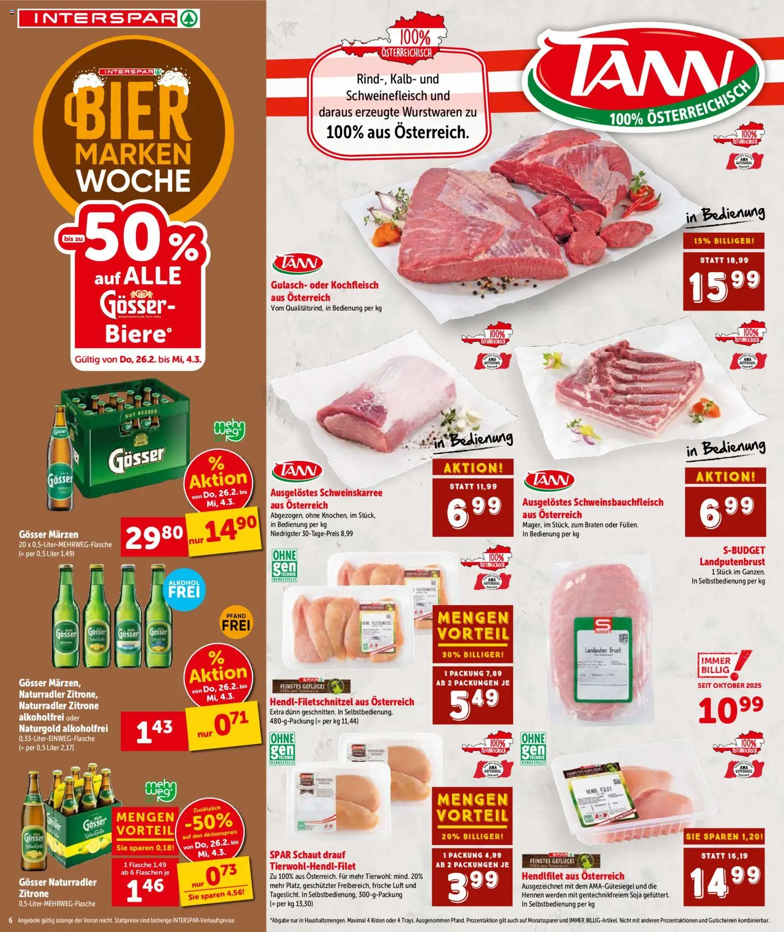 Interspar Flugblatt - Vorarlberg gültig ab 26.02.2026 | Seite: 7 | Produkte: Zitrone, Bier, Schweinefleisch