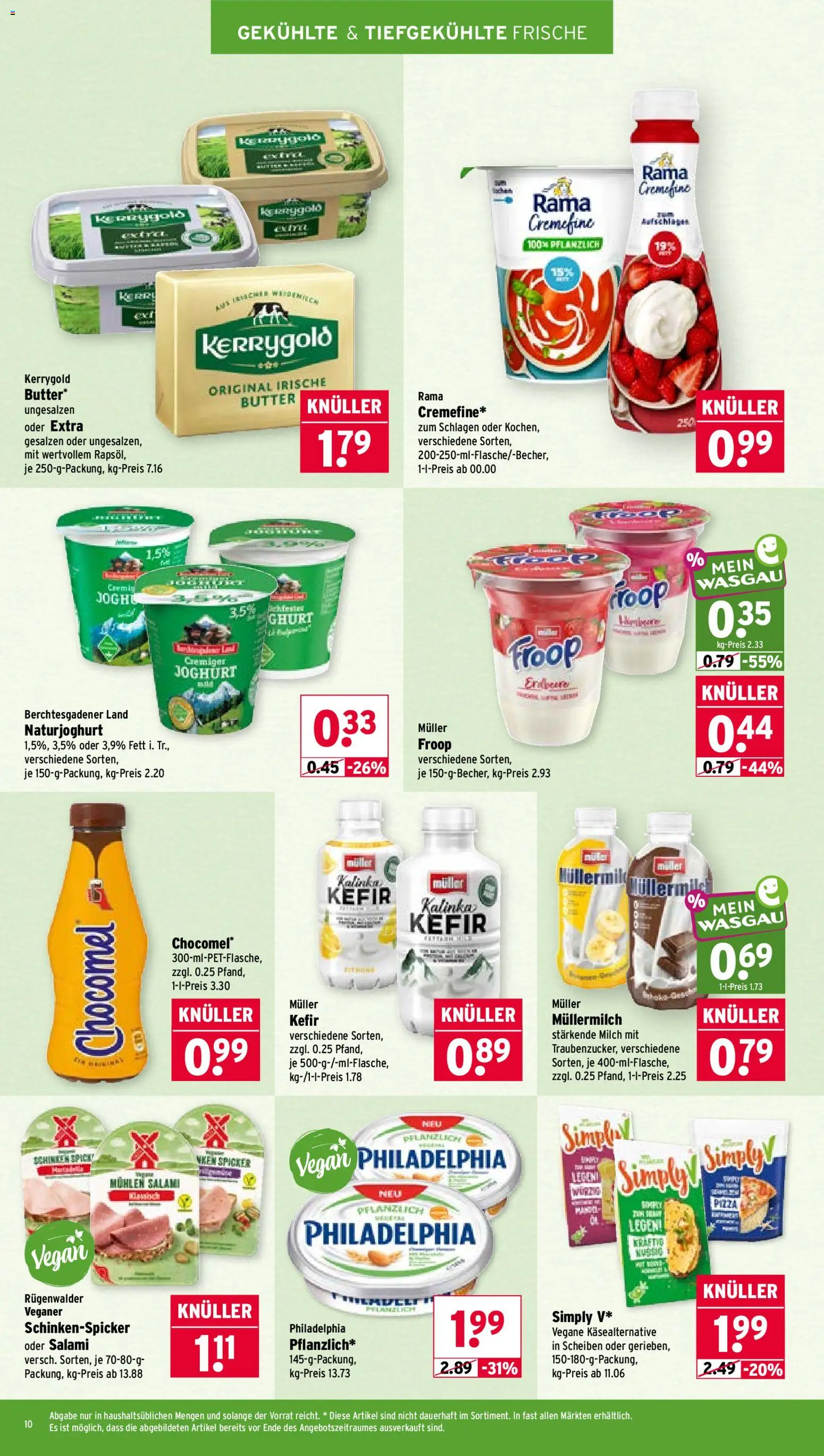 Wasgau Prospekt – gültig ab 20.07.2026 | Seite: 10 | Produkte: Kefir, Rama, Butter, Müllermilch