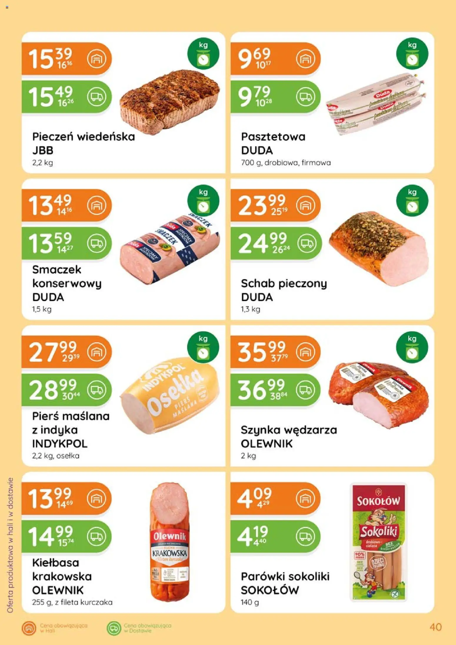 Eurocash gazetka od 20.08.2026 | Strona: 40 | Produkty: Specjały, Parówki, Szynka, Schab pieczony