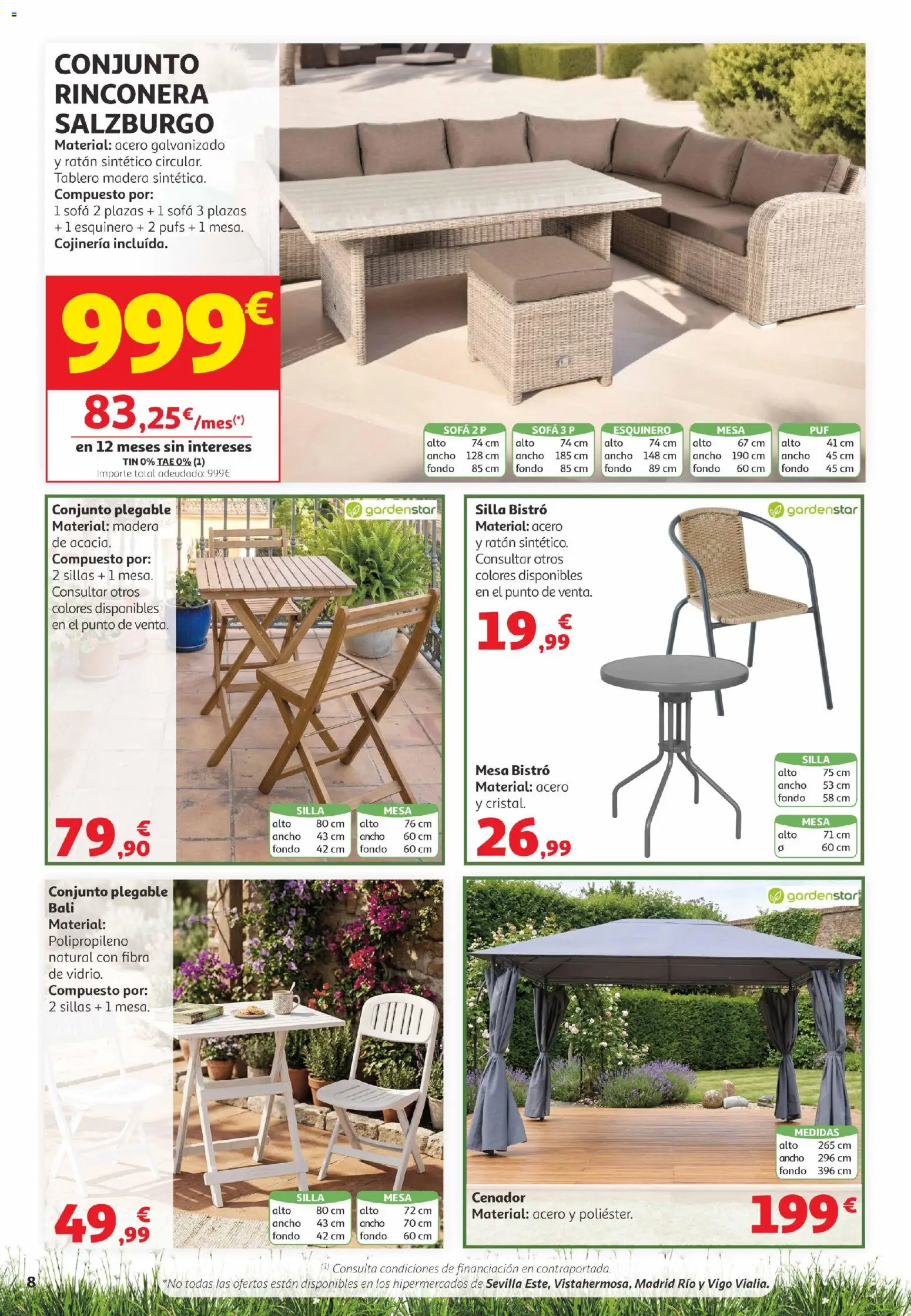 Alcampo Aire Libre Canarias │ válido desde el 28.05.2026 | Página: 8 | Productos: Sofá, Mesa, Silla
