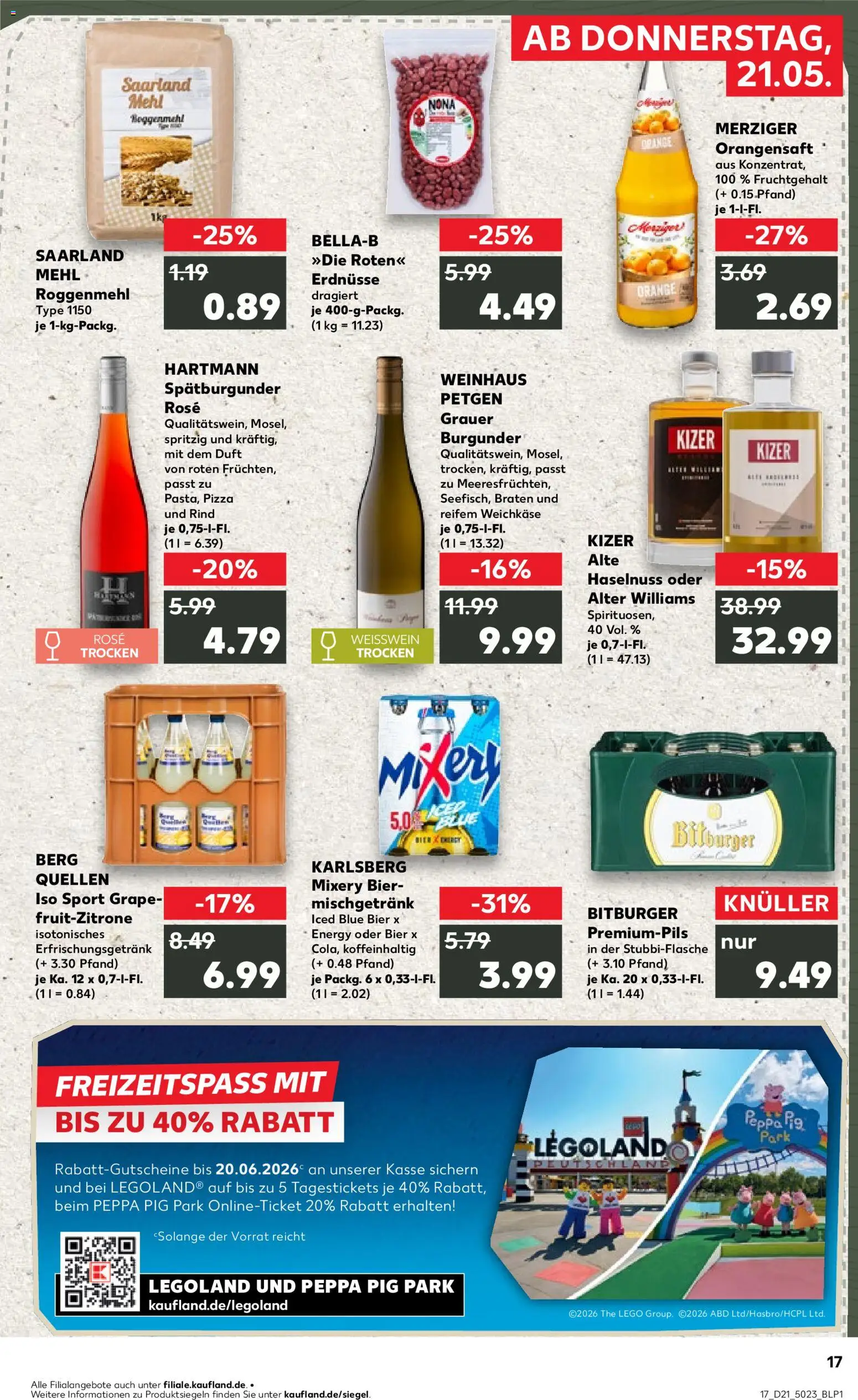 Kaufland Prospekt Völklingen	 – gültig ab 21.05.2026 | Seite: 17 | Produkte: Bitburger, Bier, Orangensaft, Mixery