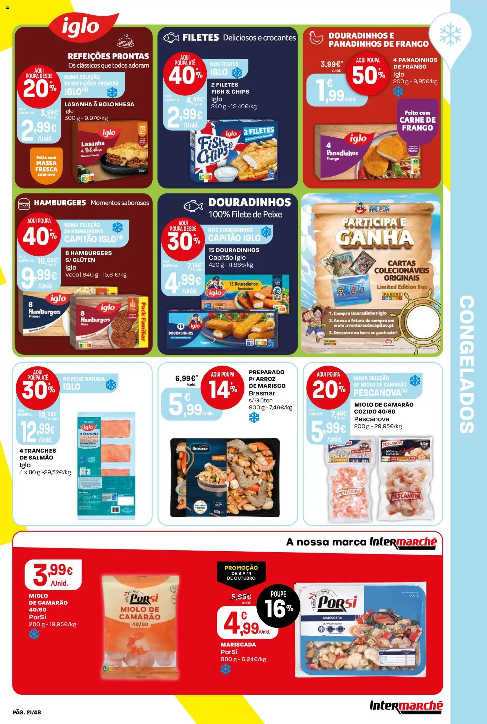 Intermarché folheto │ válido de 08/10/2026 | Página: 21 | Produtos: Capitão iglo, Refeições prontas, Salmão, Massa