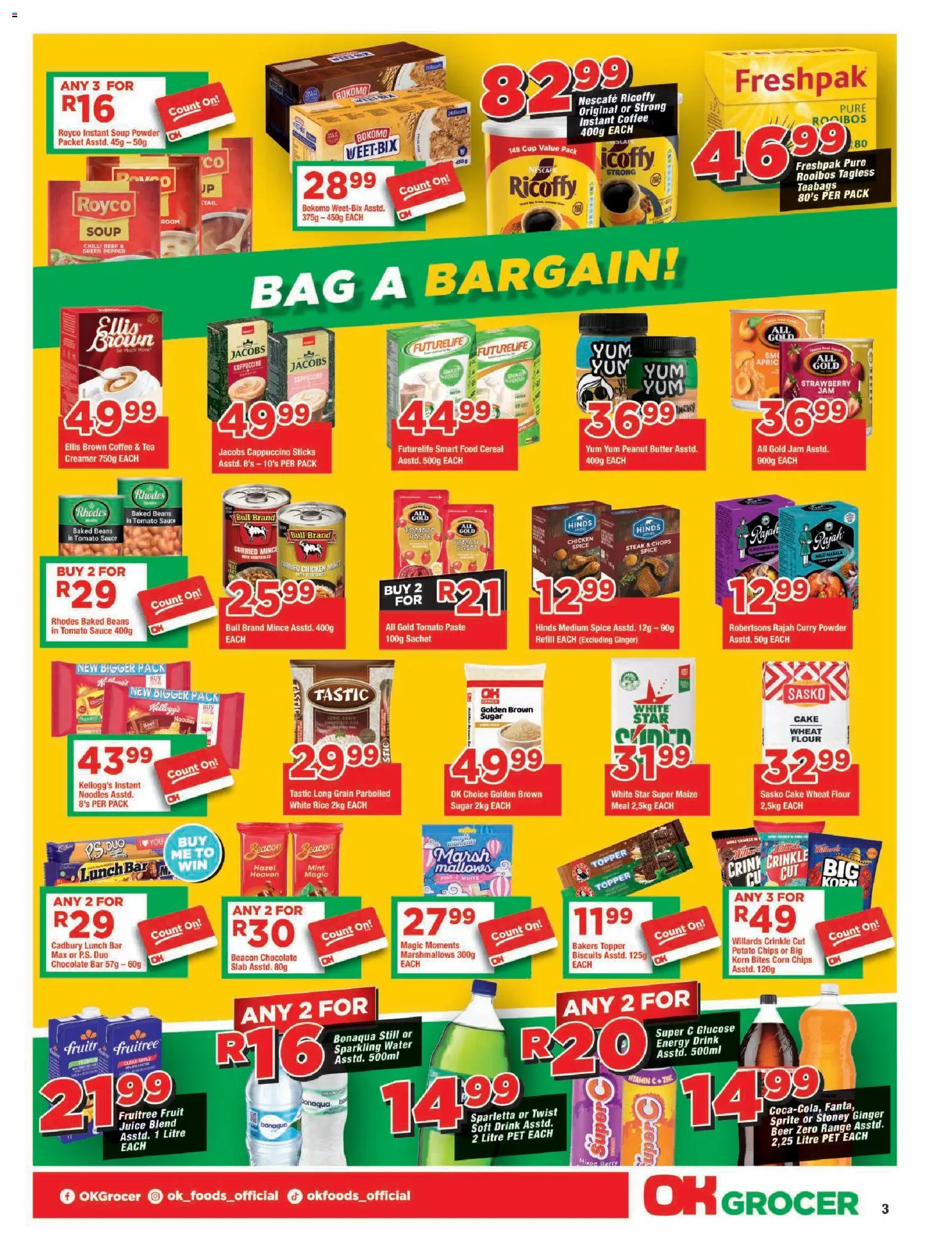 New OK Foods catalogue – valid from 15/07/2026 | Page: 3 | Products: Chocolate, Chicken, Powder, Curry powder