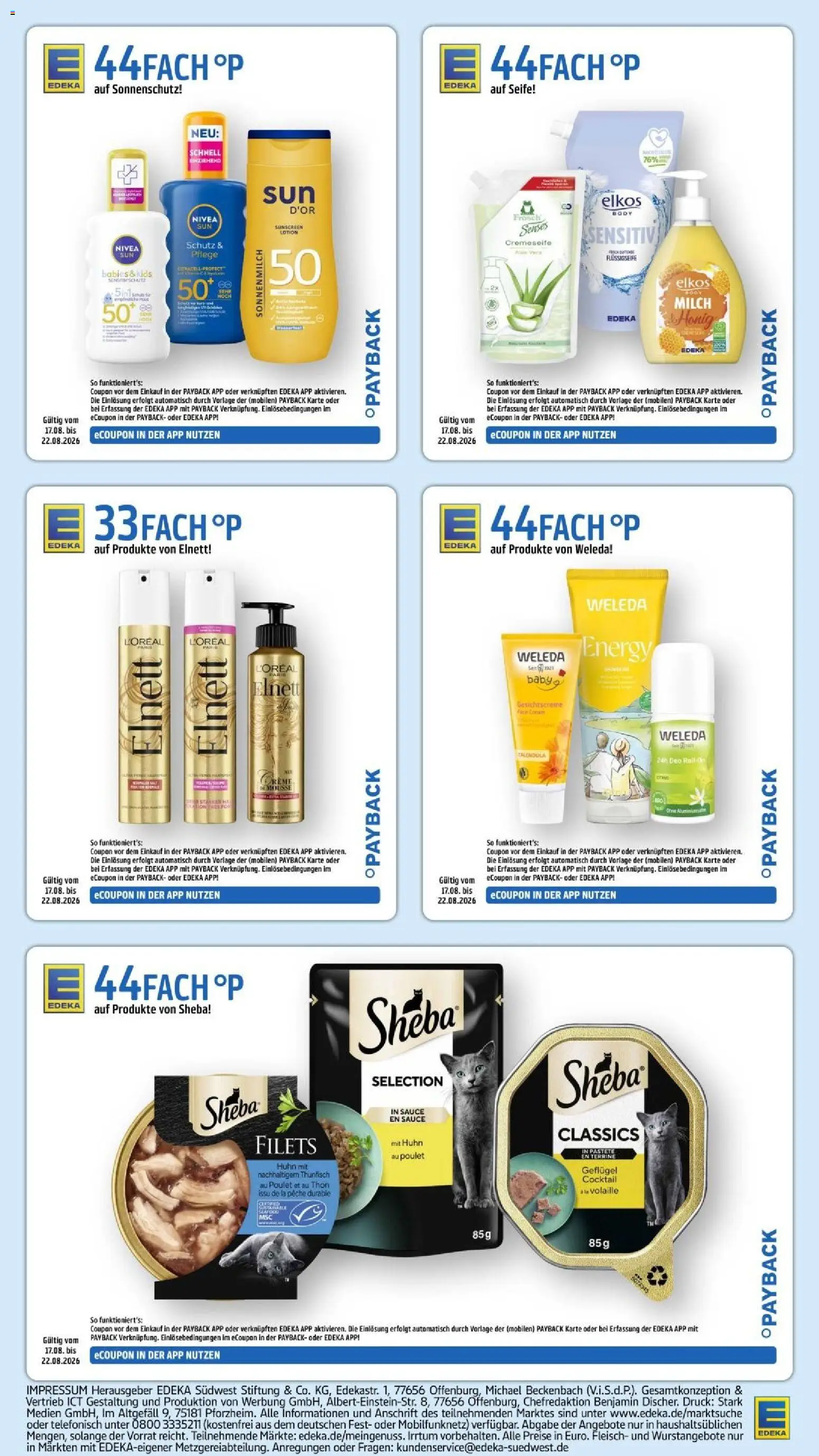 Edeka Prospekt Stuttgart – gültig ab 17.08.2026 | Seite: 36 | Produkte: Sheba, Milch, Energy, Seife