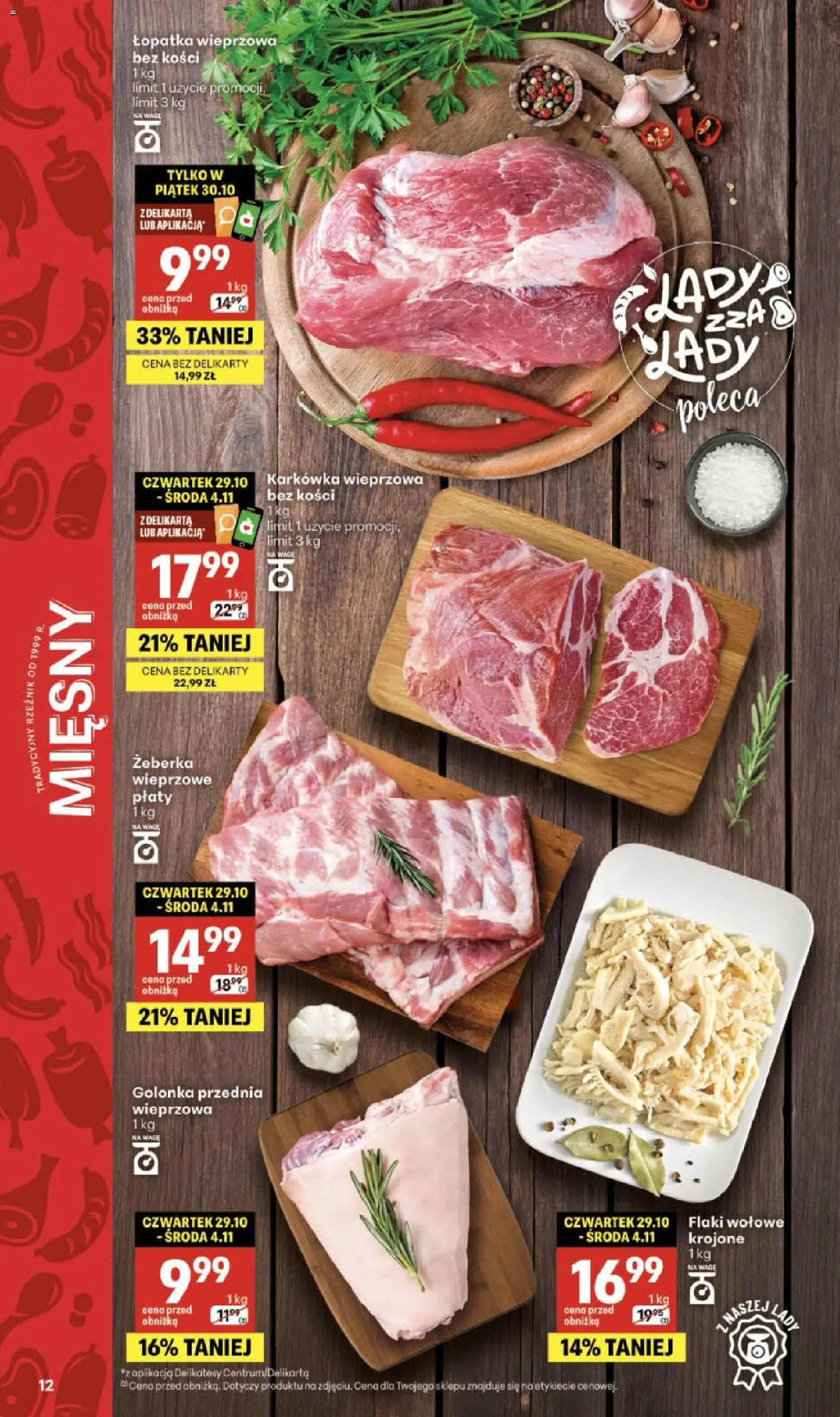 Delikatesy Centrum Black Weeks od 29.10.2026 | Strona: 12 | Produkty: Żeberka, Karkówka, Karkówka wieprzowa, Delikatesy