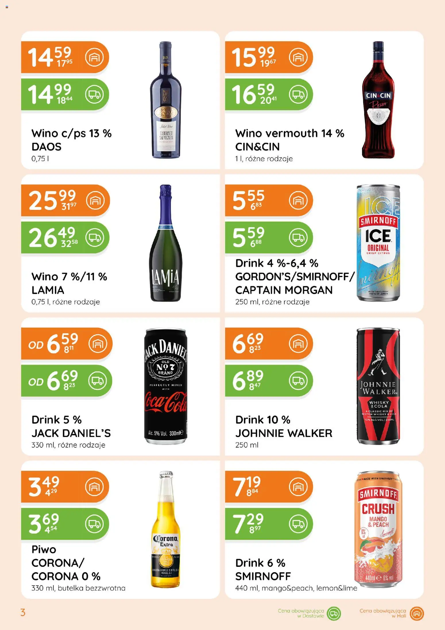 Eurocash gazetka - Ofensywa Alkoholowa od 01.10.2026 | Strona: 3 | Produkty: Mango, Captain Morgan, Wino, Piwo