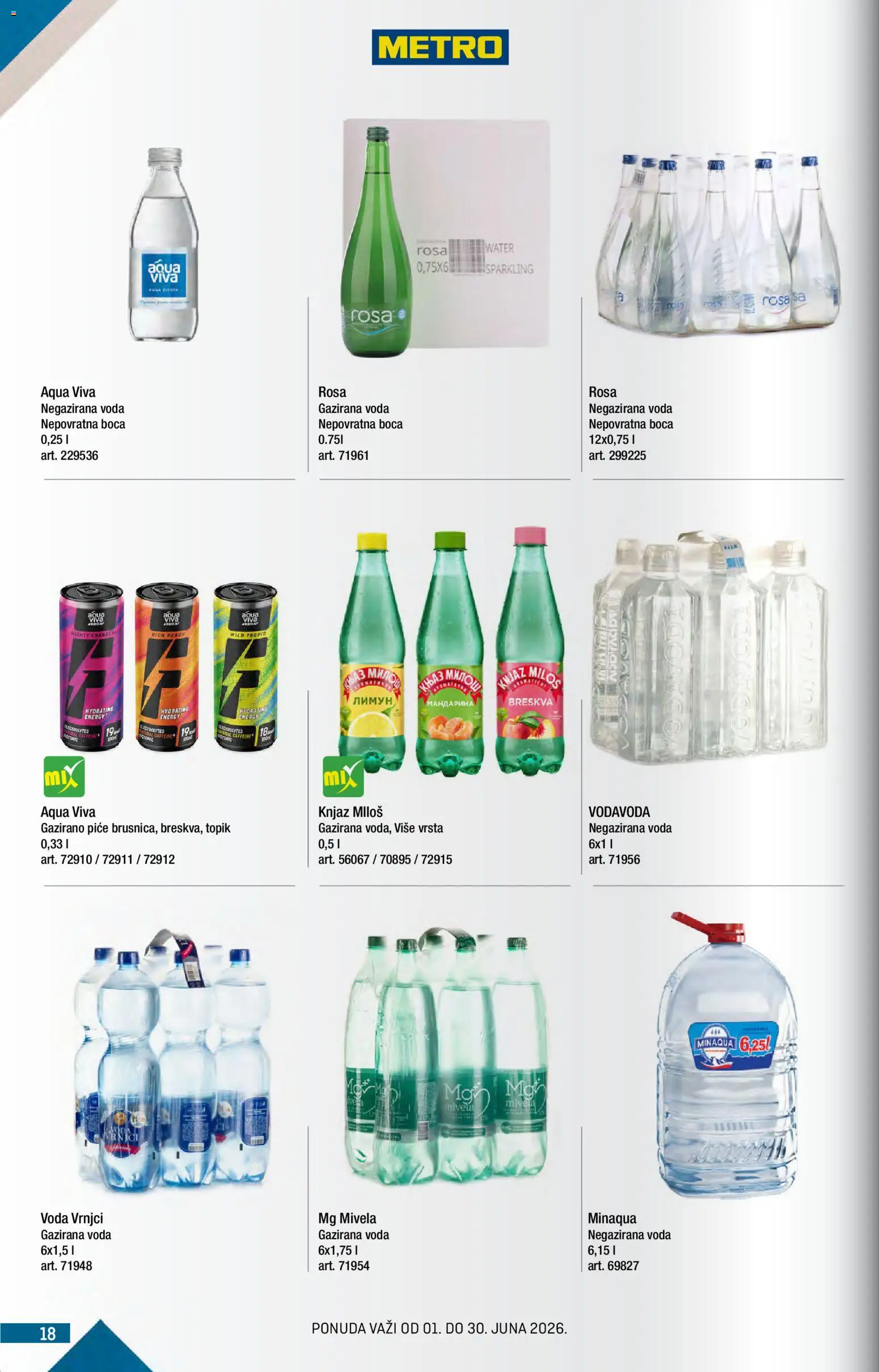 Metro katalog - važi od 01.06.2026 | Strana: 18 | Proizvode: Negazirana voda, Voda, Breskva
