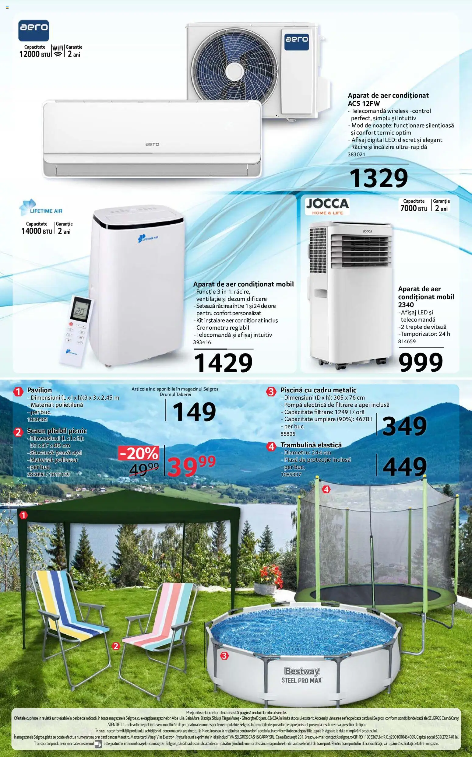 Noul catalog Selgros – valabil de la 10.07.2026 | Pagină: 22 | Produse: Aer Condiționat, Piscină, Babak, Pavilion