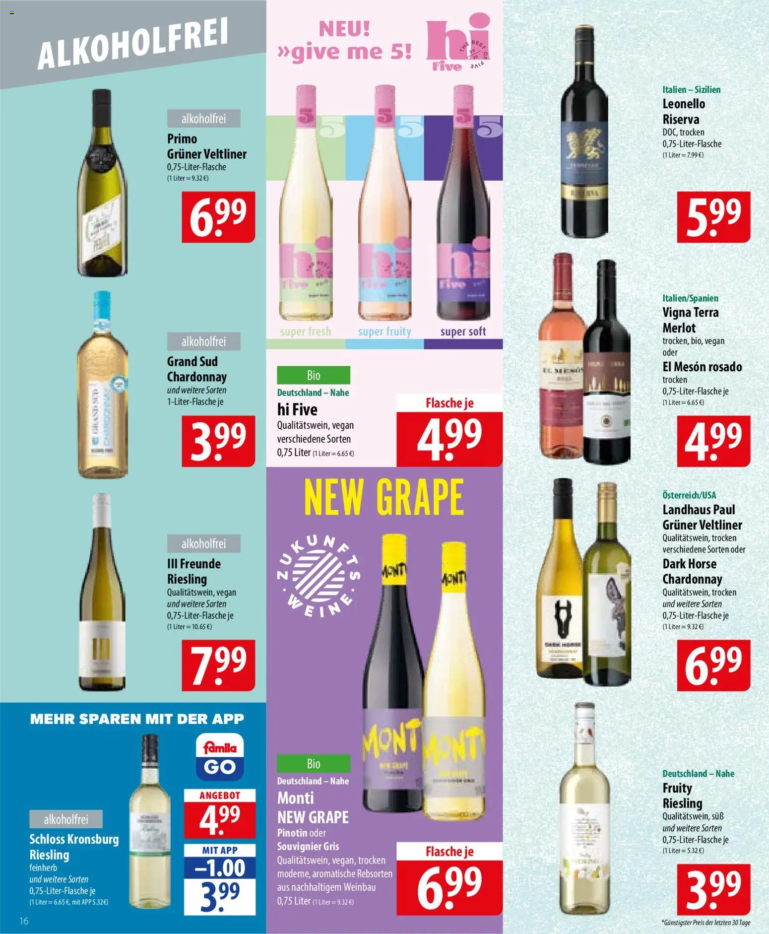 Famila Prospekt – gültig ab 01.06.2026 | Seite: 16 | Produkte: Merlot, Grand sud
