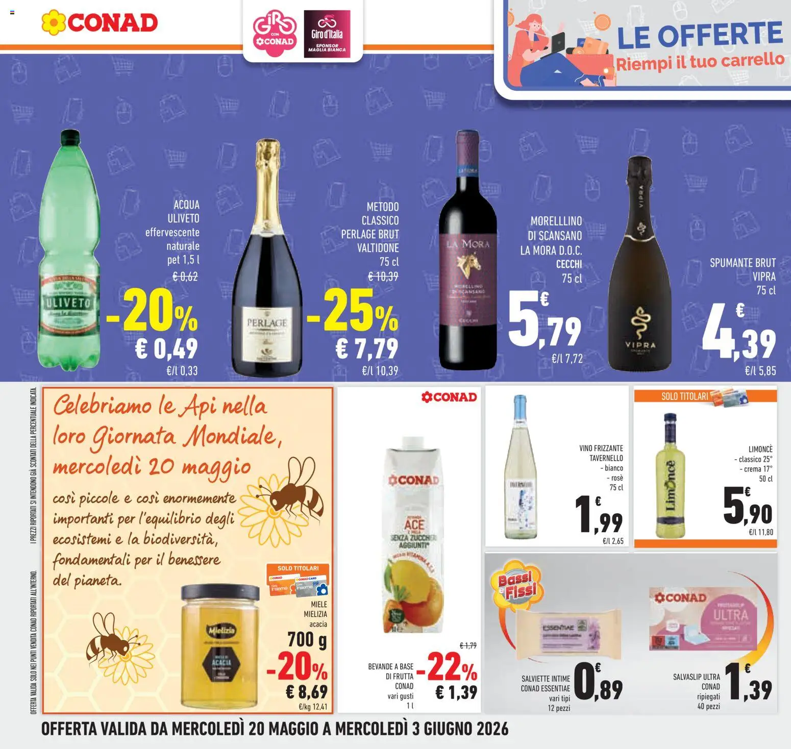 Volantino Conad del 20.05.2026 | Pagina: 34 | Prodotti: Crema, Carrello, Spumante, Miele