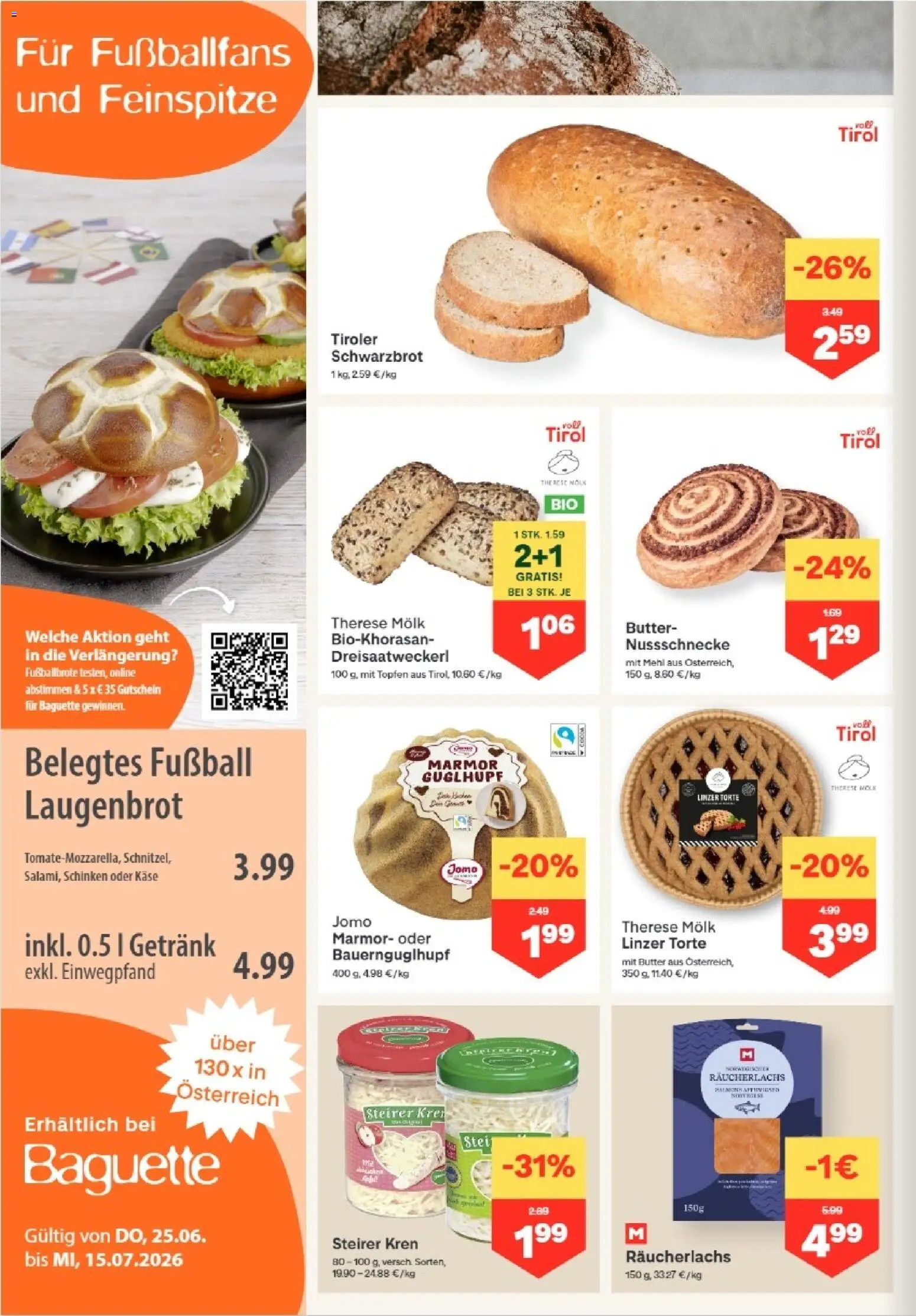 MPREIS Hohenems gültig ab 25.06.2026 | Seite: 4 | Produkte: Jääkaappipakastin, Butter, Käse, Schinken