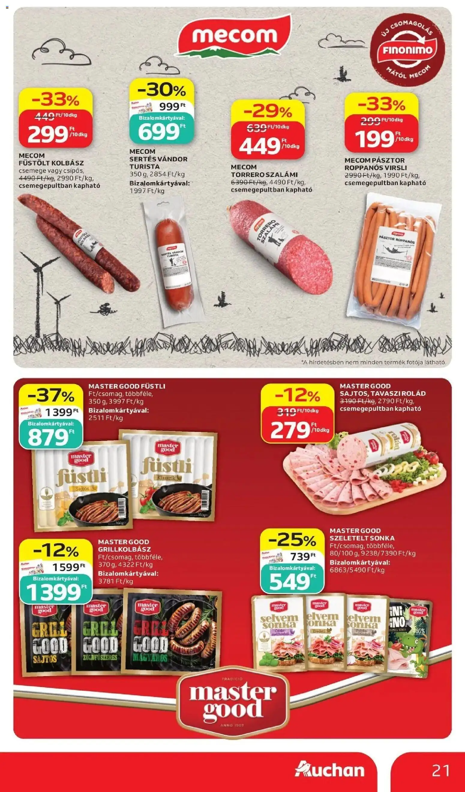 Auchan akciós ujság - amely érvényes a következő dátumtól: 2026.07.02. | Oldal: 21 | Termékek: Kolbász, Grillkolbász, Sonka, Szalámi
