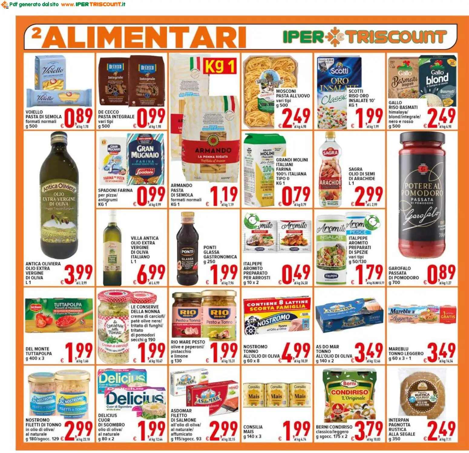 Volantino Ipertriscount del 20.05.2026 | Pagina: 2 | Prodotti: Paté, Olive, Mais, Sgombro
