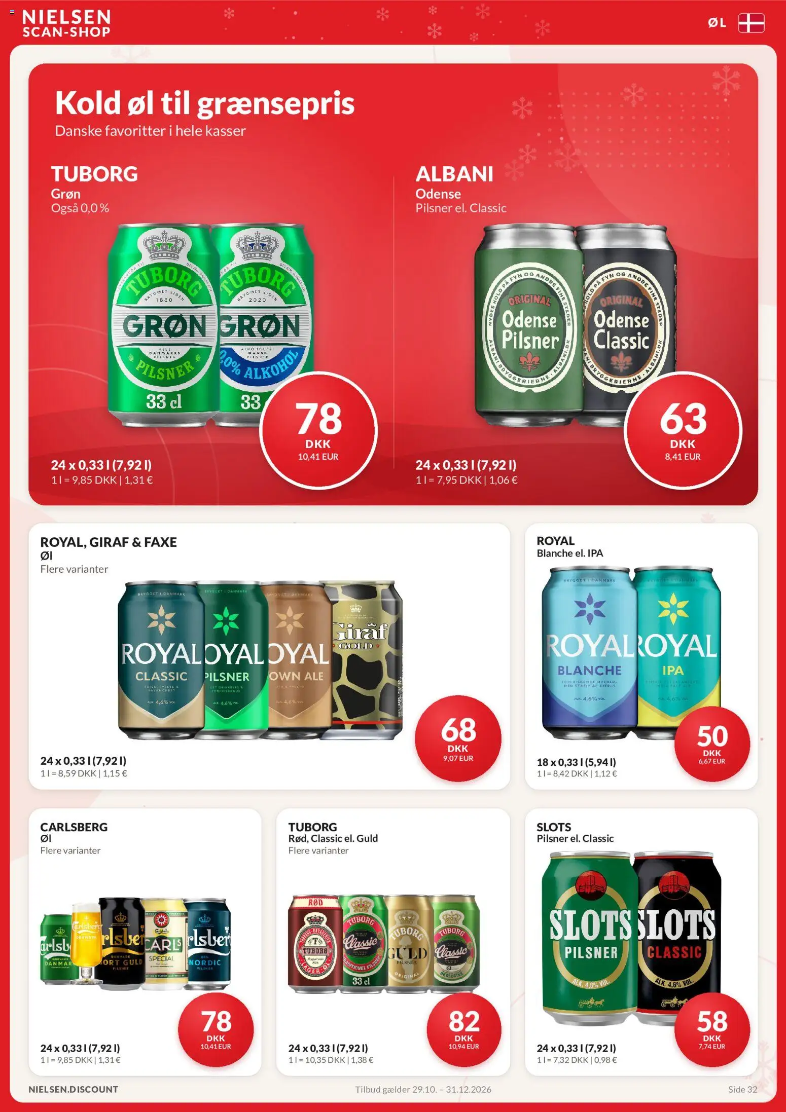 Nielsen Discount tilbudsavis – gyldig fra 29/10/2026 | Side: 32 | Produkter: Øl
