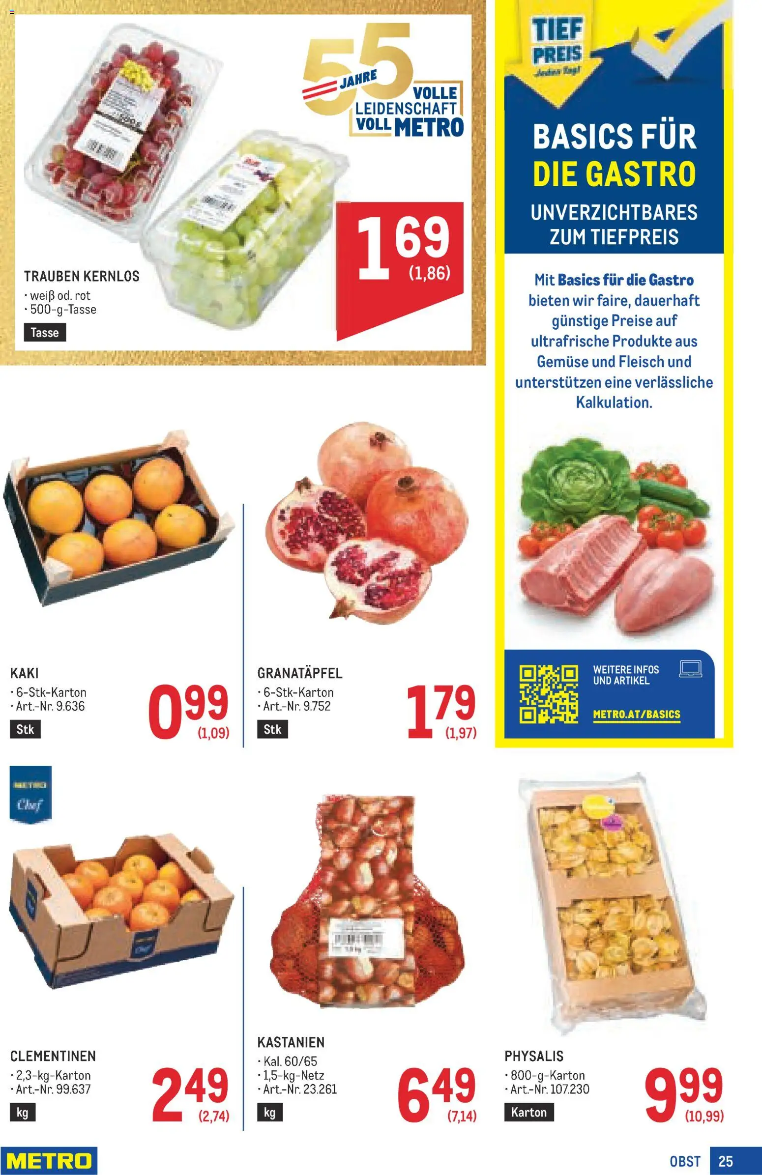 Metro angebote Profi gültig ab 15.10.2026 | Seite: 25 | Produkte: Gemüse, Obst, Kaki
