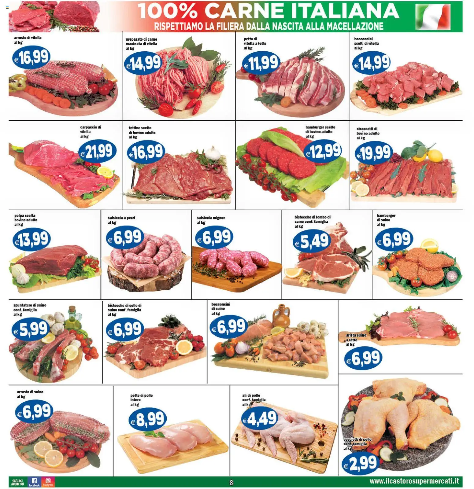 Volantino Il Castoro del 02/09/2026 | Pagina: 8 | Prodotti: Arrosto, Pollo, Carne, Ali di pollo