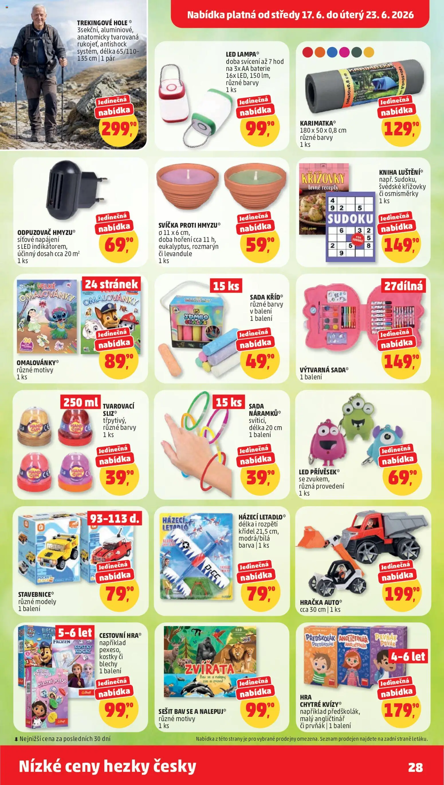 Penny Market leták od 17.06.2026 | Strana: 28 | Produkty: LED lampa, Kostky, Baterie, Barvy
