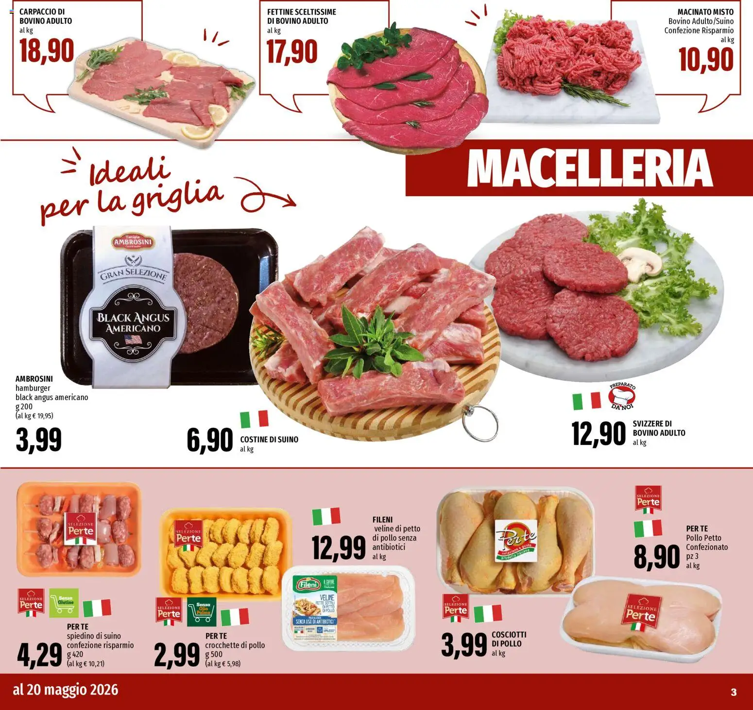 Volantino EMI del 07.05.2026 | Pagina: 3 | Prodotti: Bovino, Pollo, Crocchette, Griglia