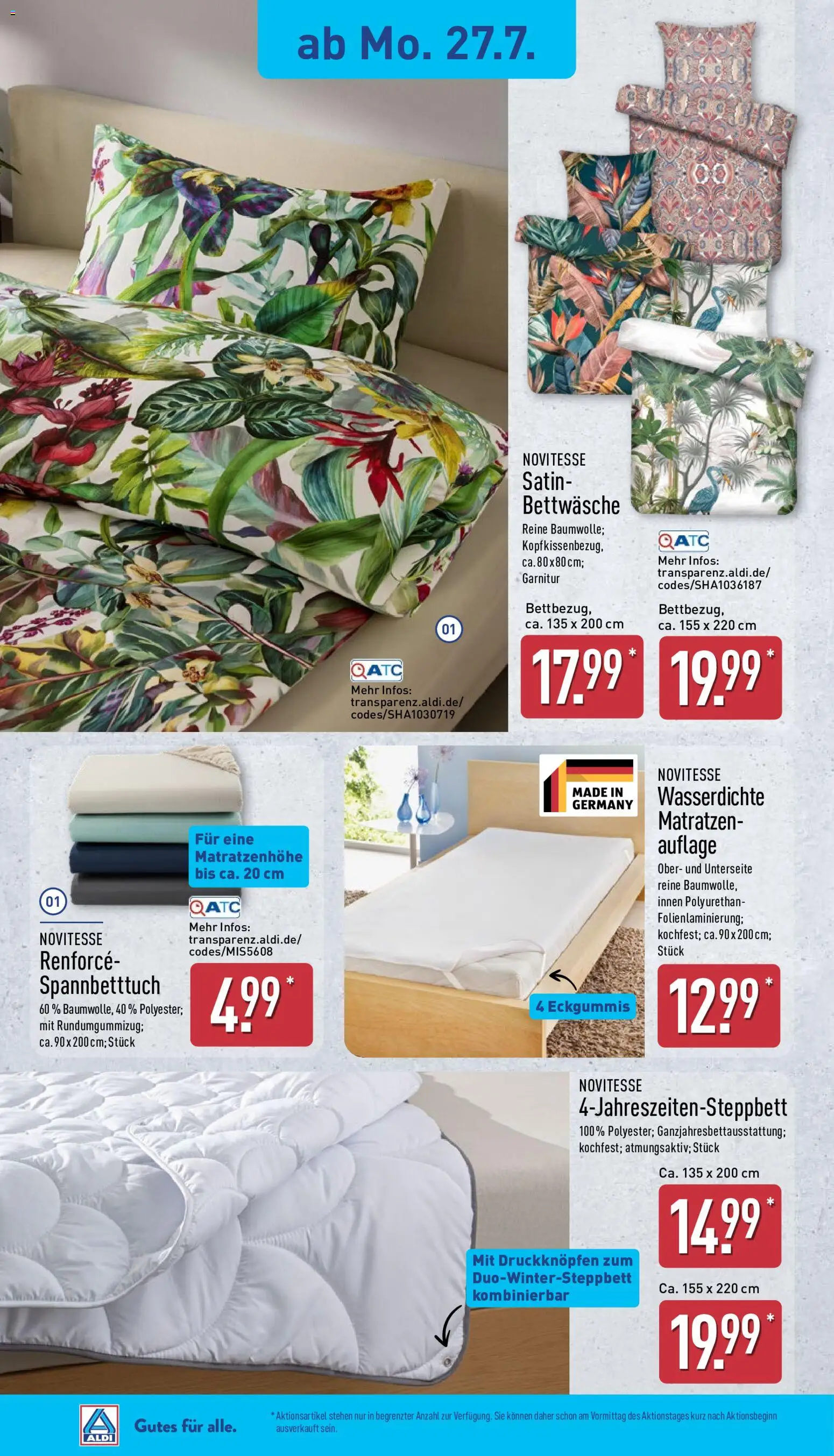Aldi Ausblick – gültig ab 27.07.2026 | Seite: 6 | Produkte: Bettwäsche