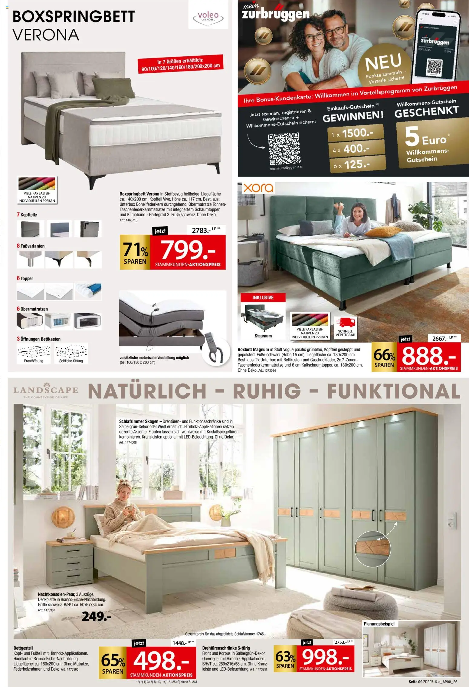 Zurbrüggen Super Sparwochen – gültig ab 24.07.2026 | Seite: 9 | Produkte: Boxspringbett, Topper