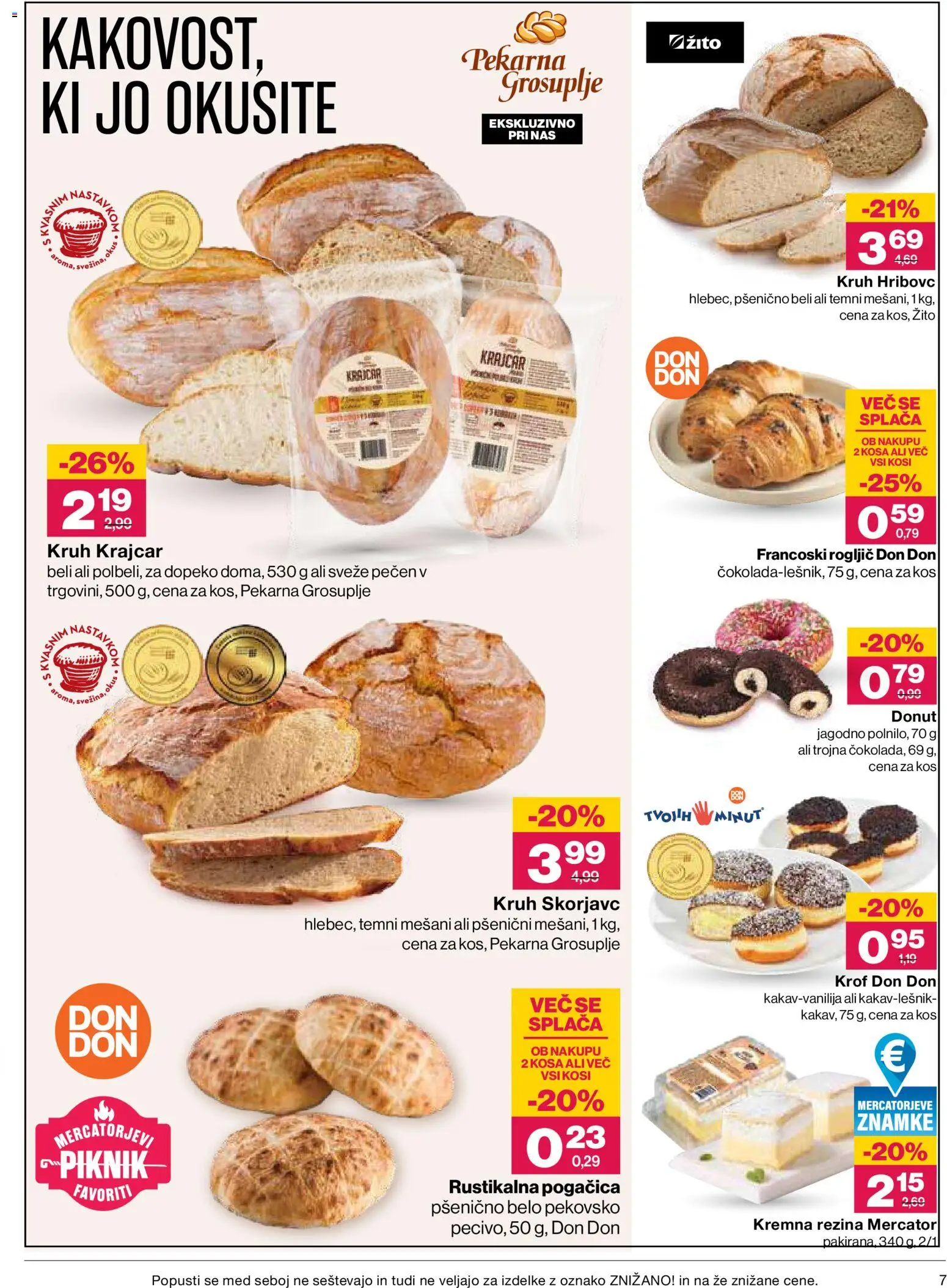 Novi Mercator katalog ponudbe – veljaven od 16.07.2026 | Stran: 7 | Izdelki: Med, Pekarna, Krof, Kruh
