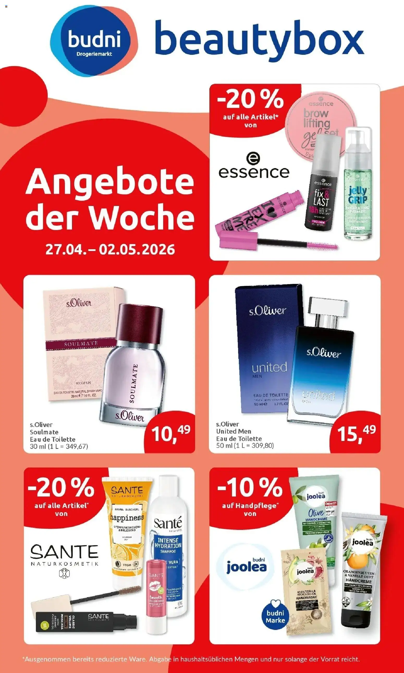 Angebote – gültig ab 27.04.2026 | Seite: 66 | Produkte: Eau de Toilette, Shampoo, Handcreme, Primer