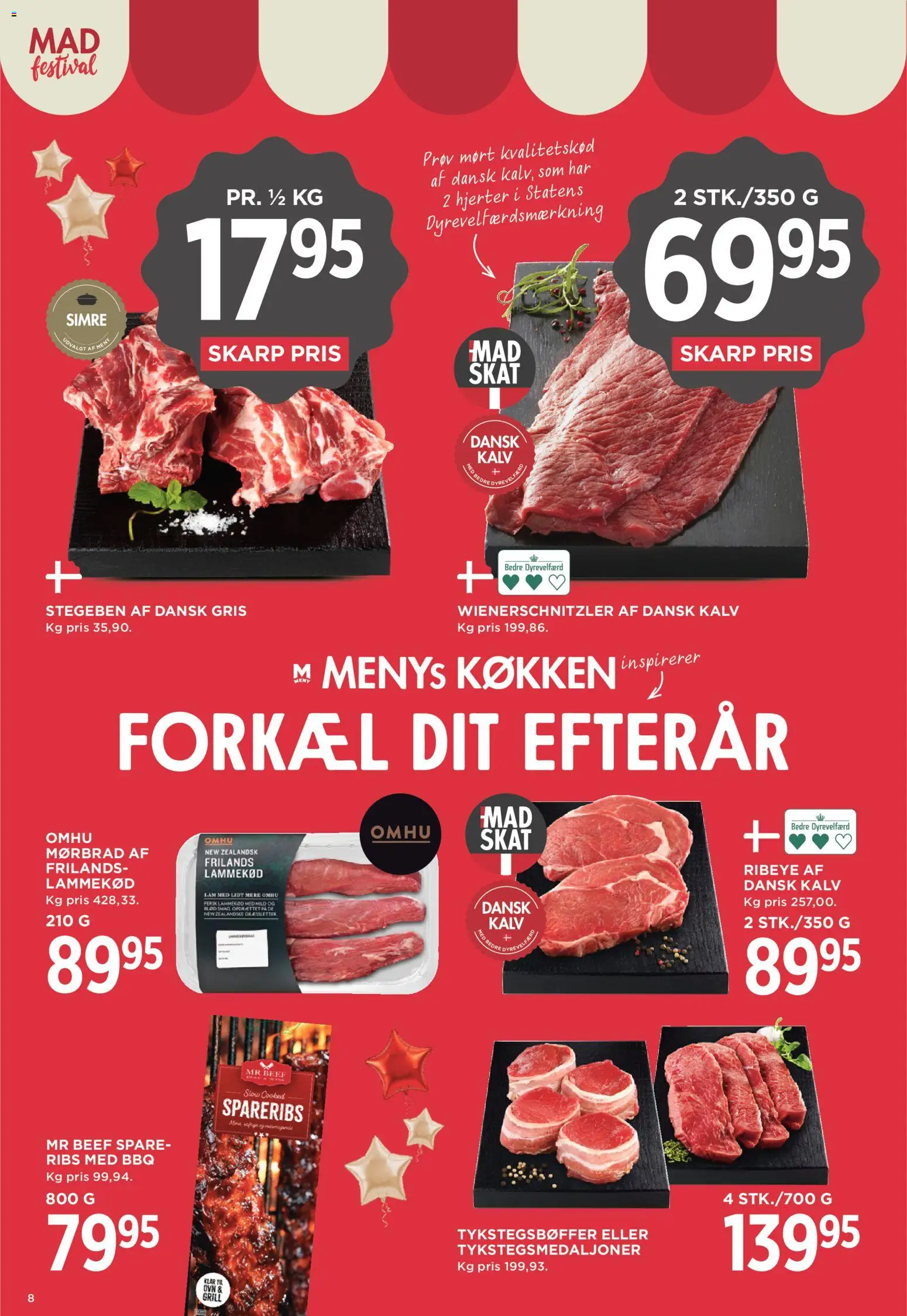 Meny tilbudsavis – gyldig fra 04/09/2026 | Side: 8 | Produkter: Ribs, Lammekød, Spareribs, Søm
