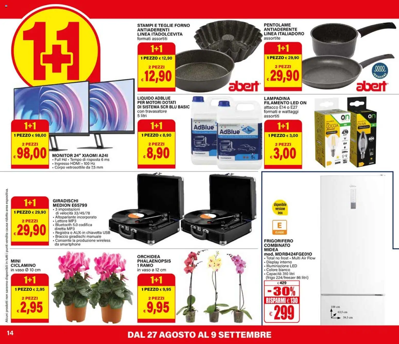 Volantino Il Gigante del 27/08/2026 | Pagina: 14 | Prodotti: Monitor, MP3, USB, Vaso