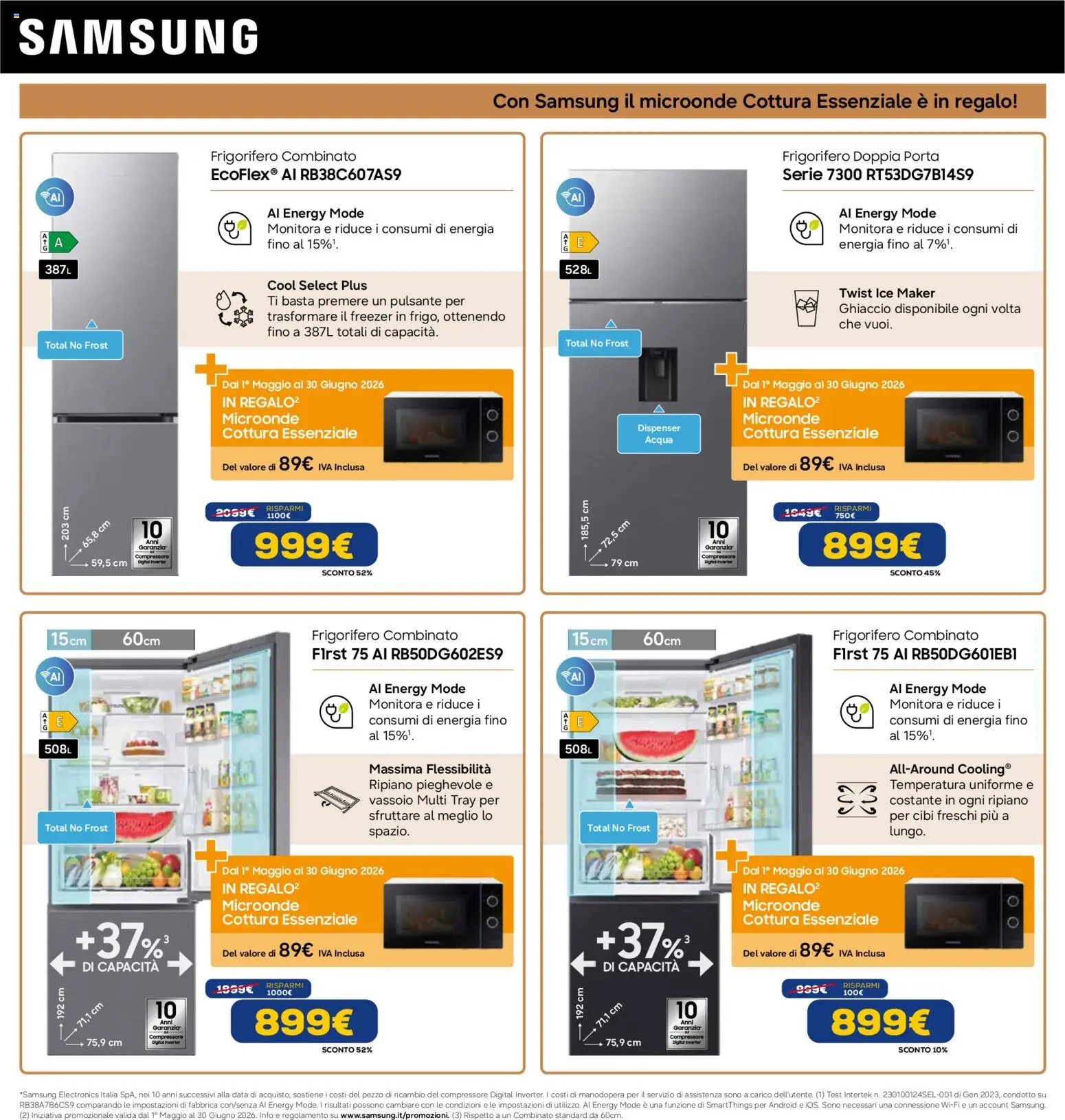 Volantino Euronics del 23.04.2026 | Pagina: 28 | Prodotti: Ripiano, Microonde, Compressore, Freezer
