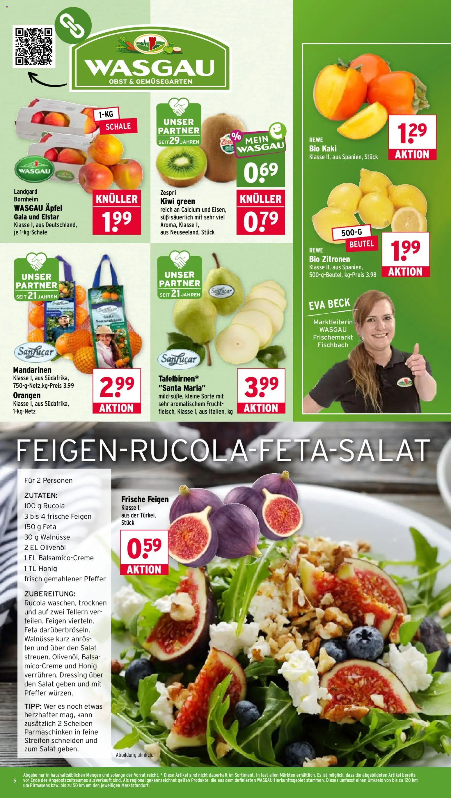 Wasgau Prospekt – gültig ab 19.10.2026 | Seite: 6 | Produkte: Feta, Rucola, Äpfel, Feigen