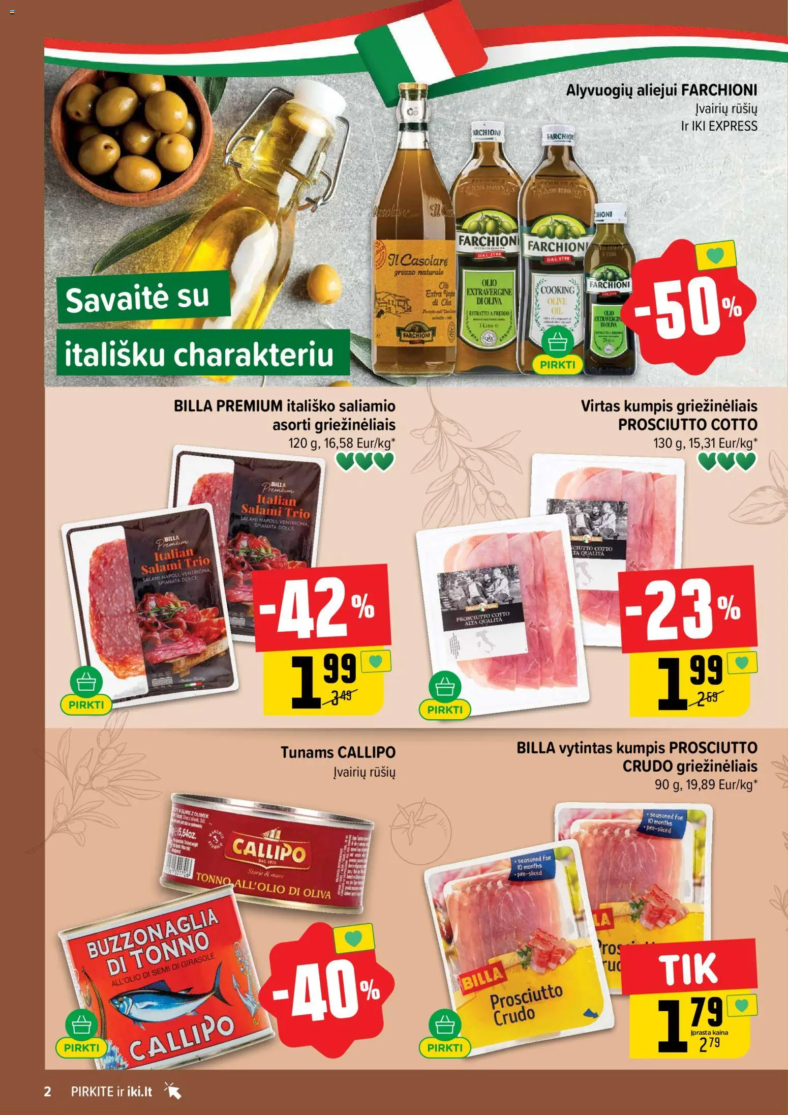 IKI akcijos nuo 08.06.2026 | Puslapis: 2 | Prekių: Kumpis, Vytintas kumpis