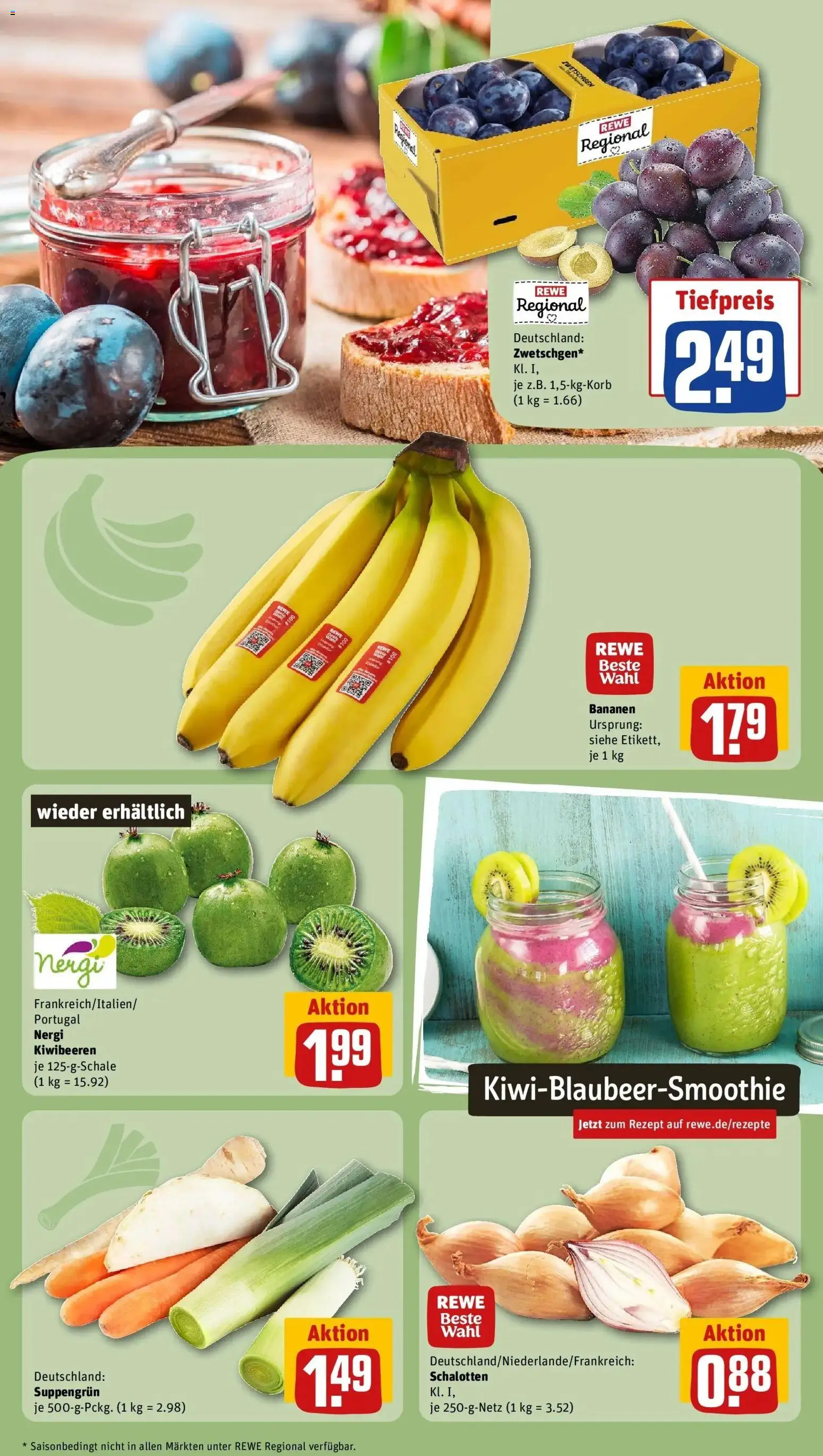 REWE Prospekt ab 07.09.2026 zum Blättern » Angebote | Seite: 5 | Produkte: Bananen, Zwetschgen