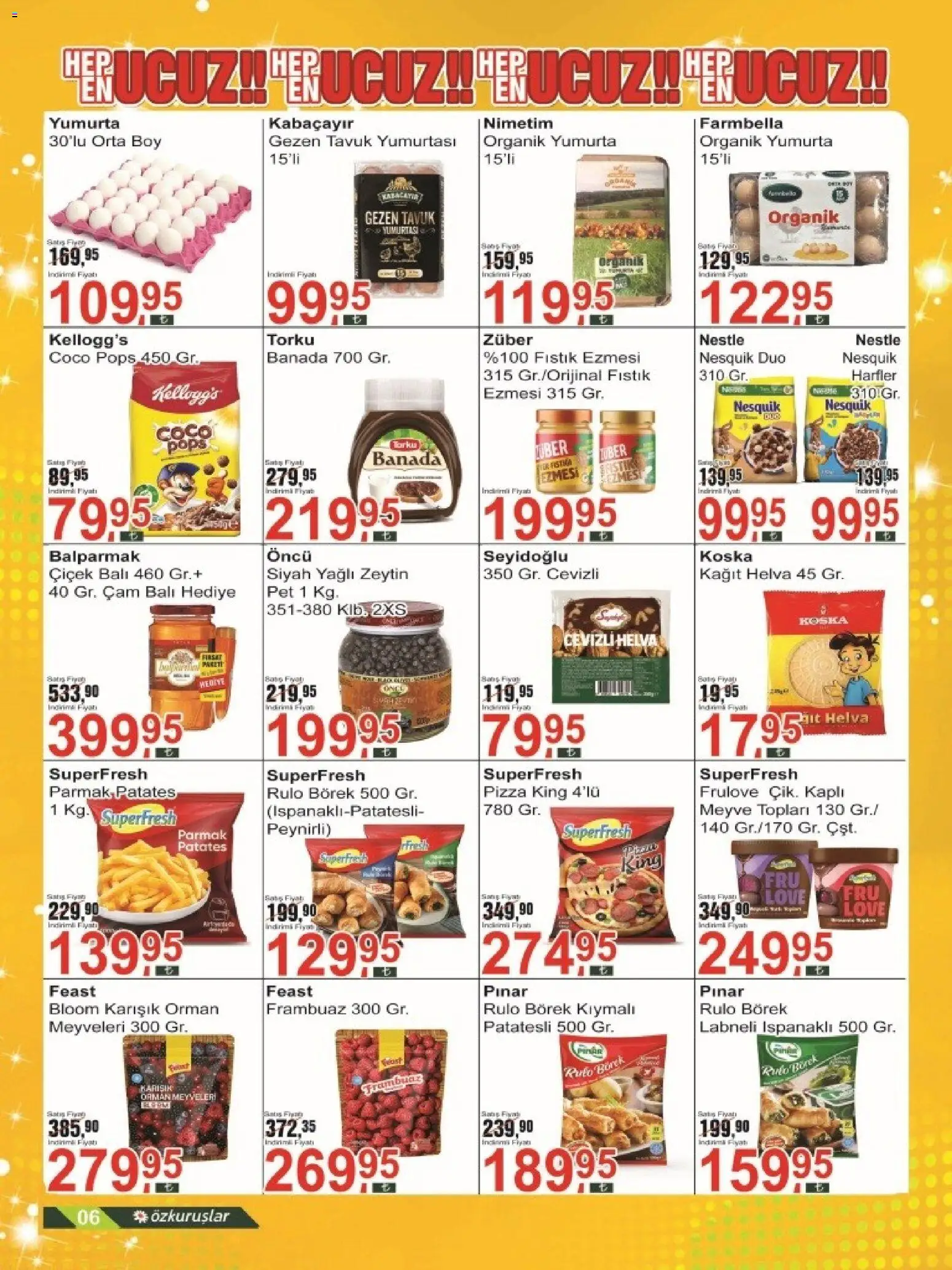 Özkuruşlar Katalog - 11.06.2026 tarihinden itibaren geçerlidir | Sayfa: 6 | Ürünler: Fıstık, Yumurta, Meyve, Zeytin