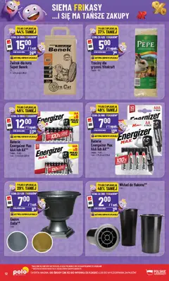 Pogląd oferty "POLOmarket gazetka - Frikasowe Hity" - ważna od 28.10.2026 | Strona: 12 | Produkty: Żwirek dla kota, Baterie