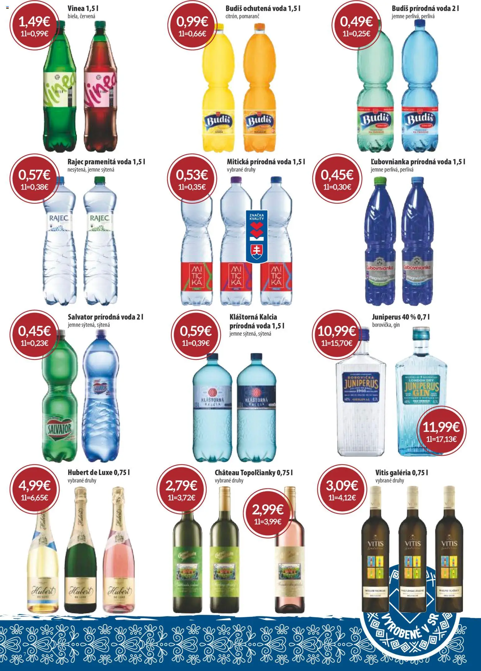 Nové CBA Verex akcie – leták je platný od 07.05.2026 | Strana: 7 | Produkty: Borovička, Budiš, Gin, Mitická