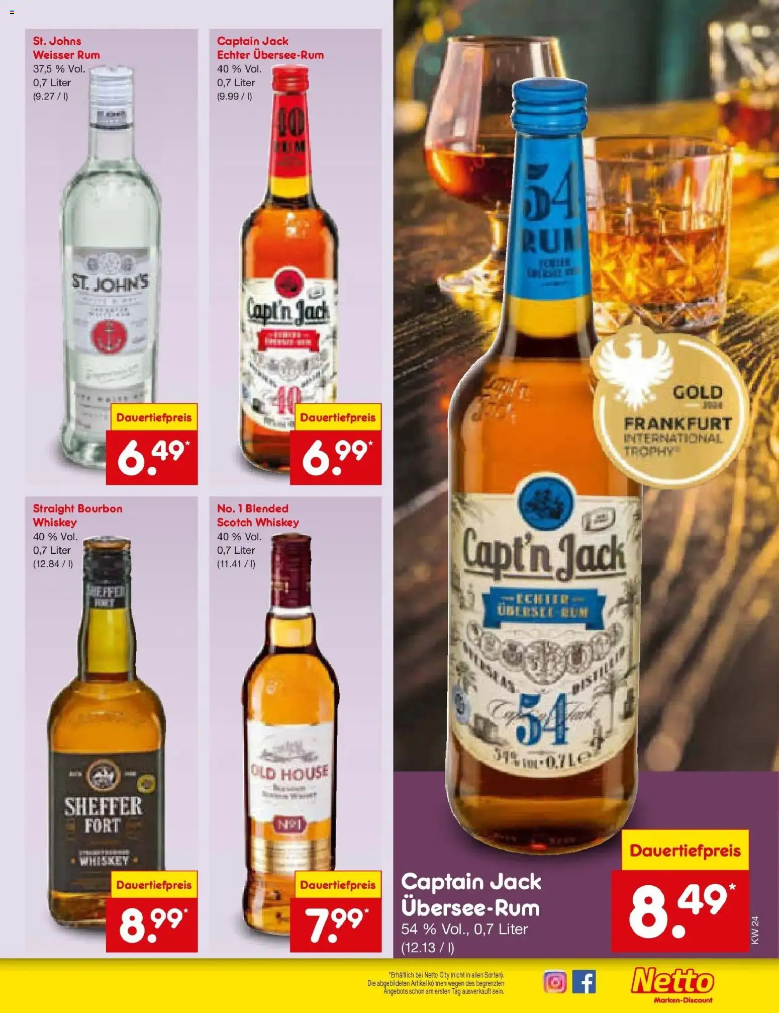 Netto Marken-Discount Prospekt Bad Friedrichshall – gültig ab 08.06.2026 | Seite: 25 | Produkte: Rum, Bourbon, Whiskey