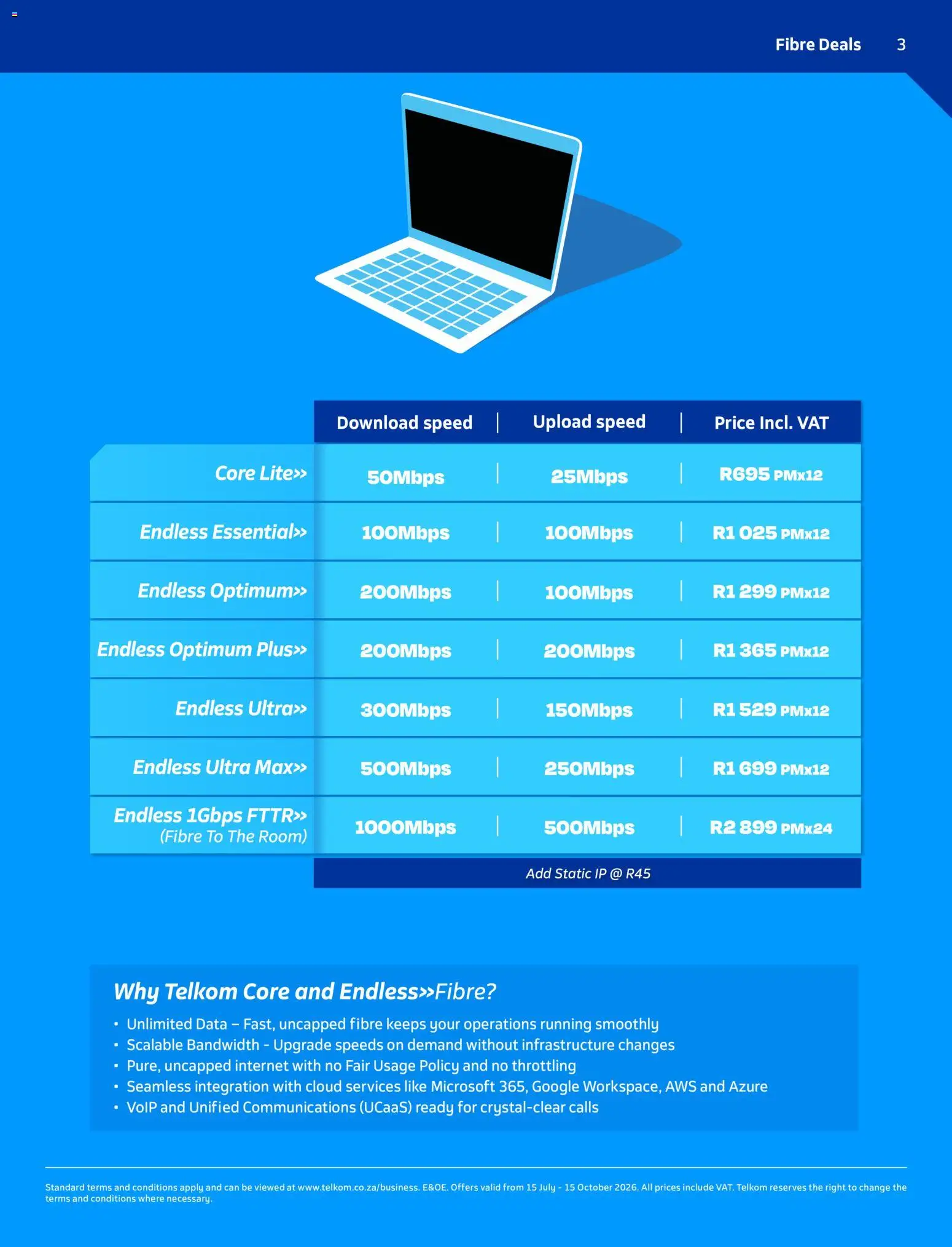 New Telkom catalogue – valid from 15/07/2026 | Page: 3 | Products: Data