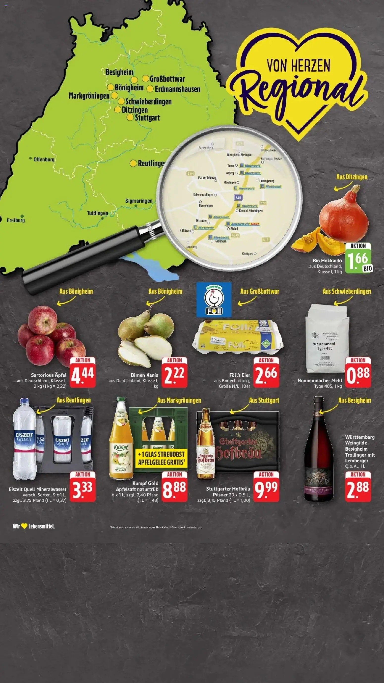 Edeka Prospekt Möglingen (ab 19.10.2026) » Angebote Online | Seite: 2 | Produkte: Eier, Weizenmehl, Apfelsaft, Mineralwasser